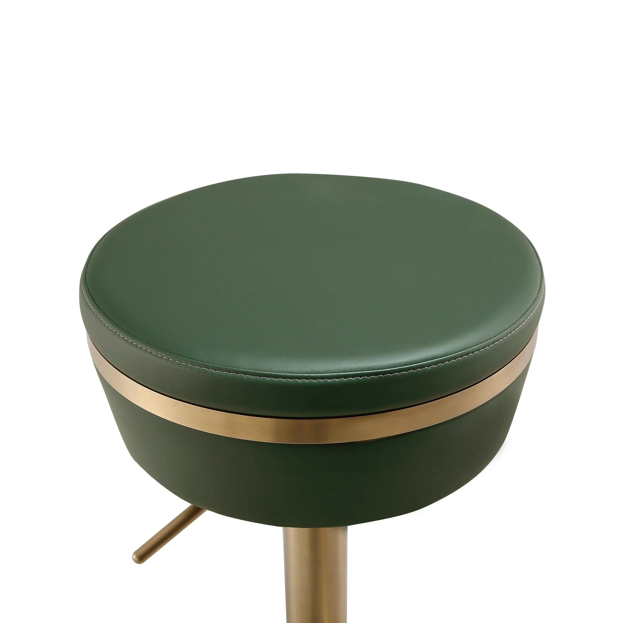 Astro Malachite Green Performance Vegan Leather and Gold Adjustable Stool - Image 6