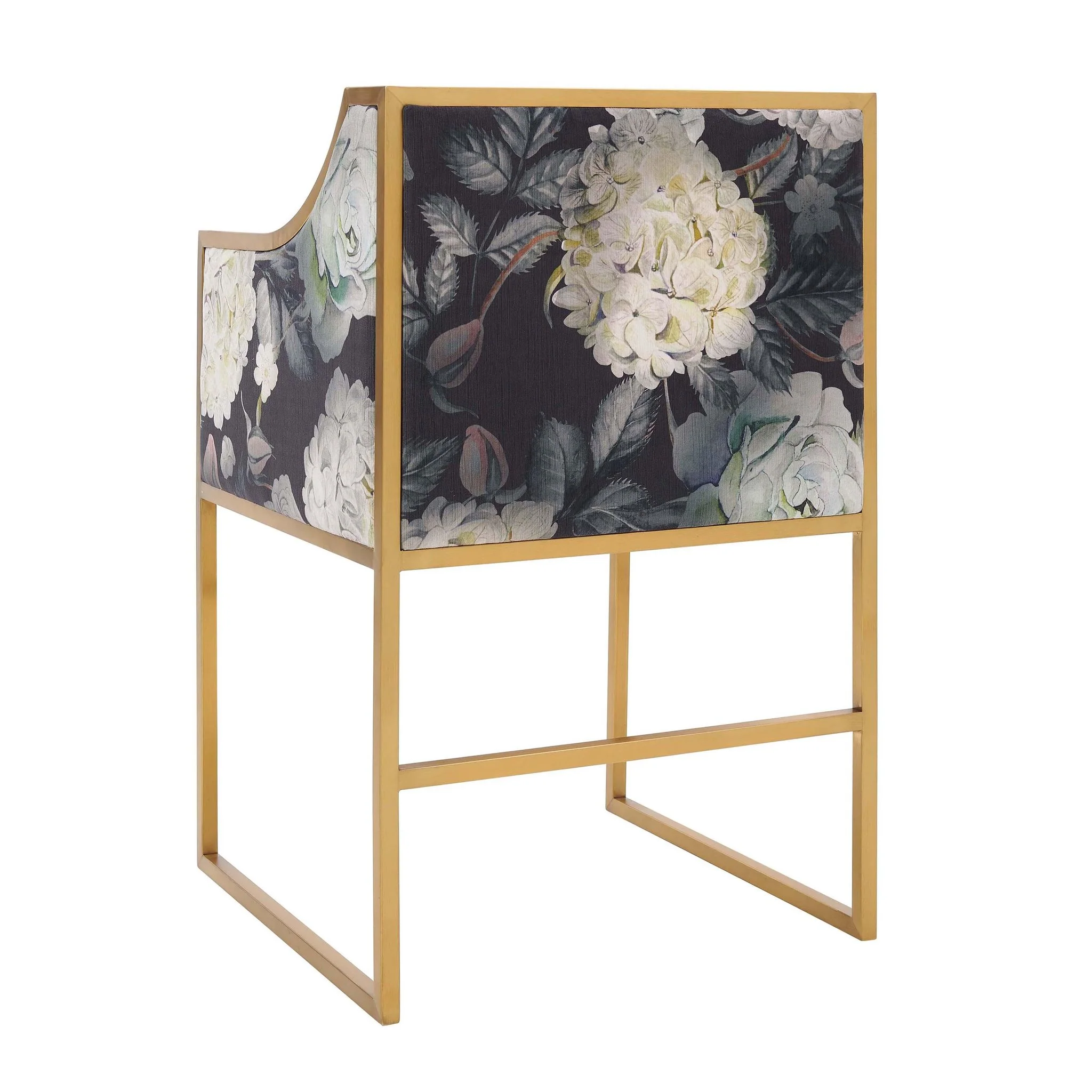 Atara Floral Velvet Gold Chair - Image 4