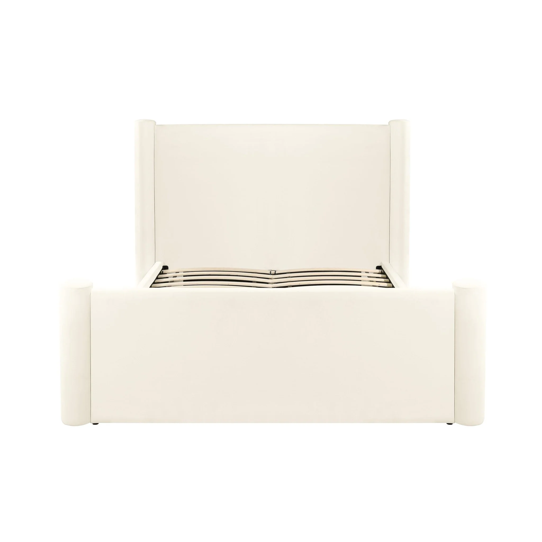 Athara Cream Velvet Queen Bed - Image 6