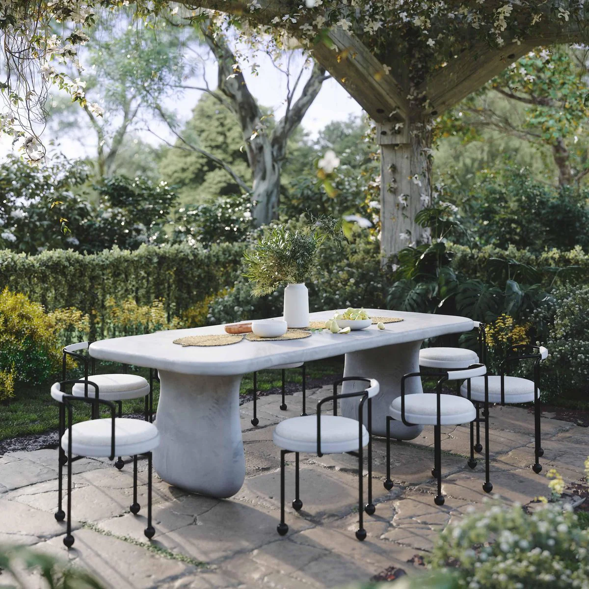 Athen Grey Faux Stone Dining Table - Image 2