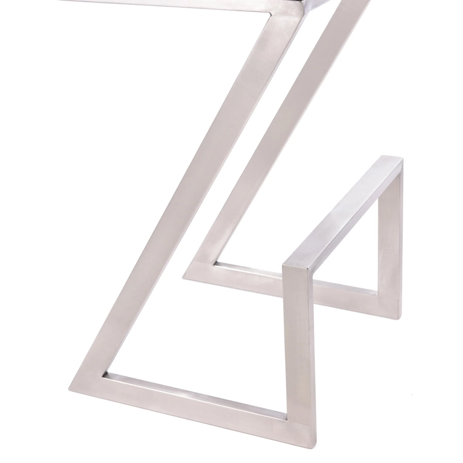 Atlantis 30" Bar Height Backless Black Faux Leather and Brushed Stainless Steel Bar Stool - Image 4
