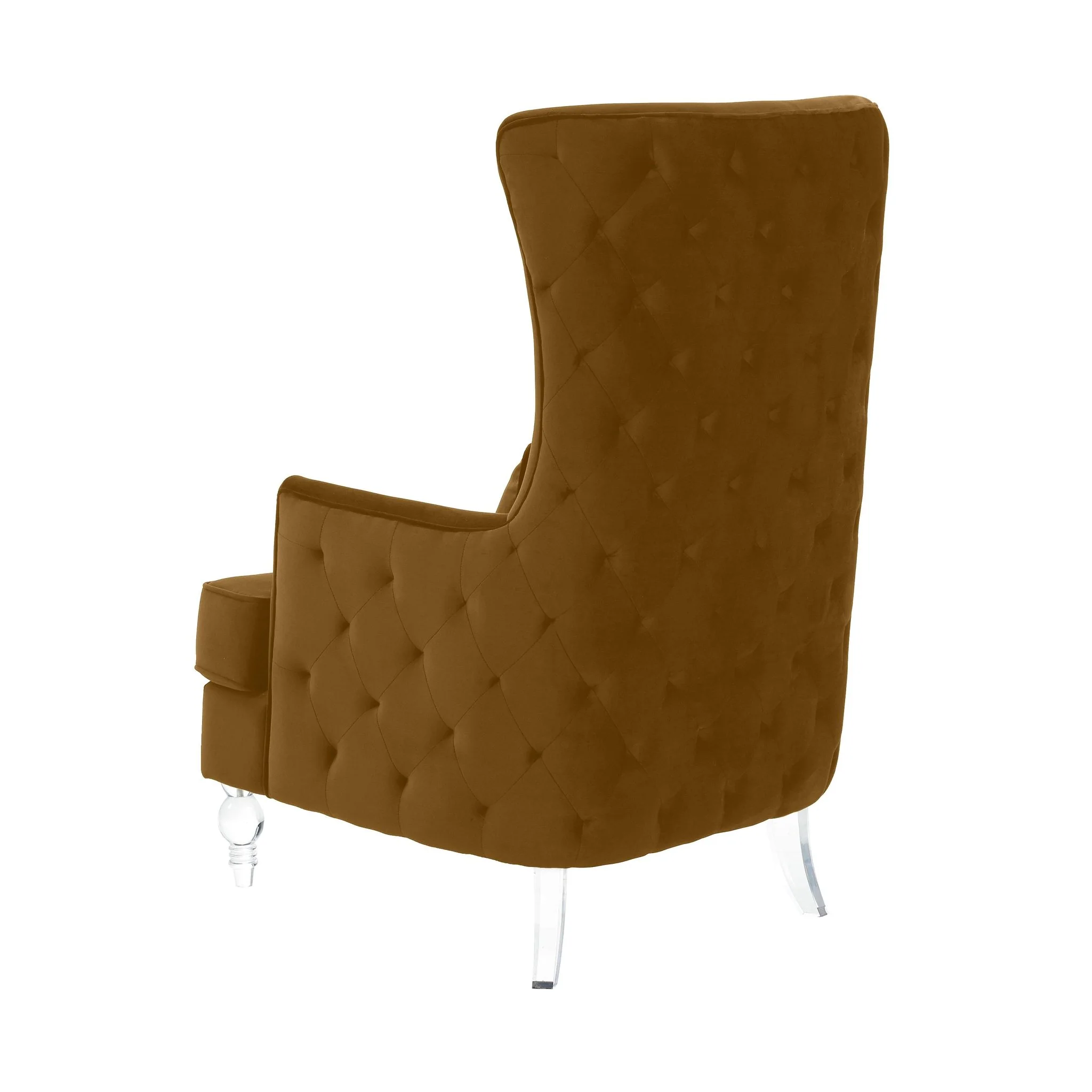 Aubree Tall Chair with Acrylic Legs - Cognac - Image 3