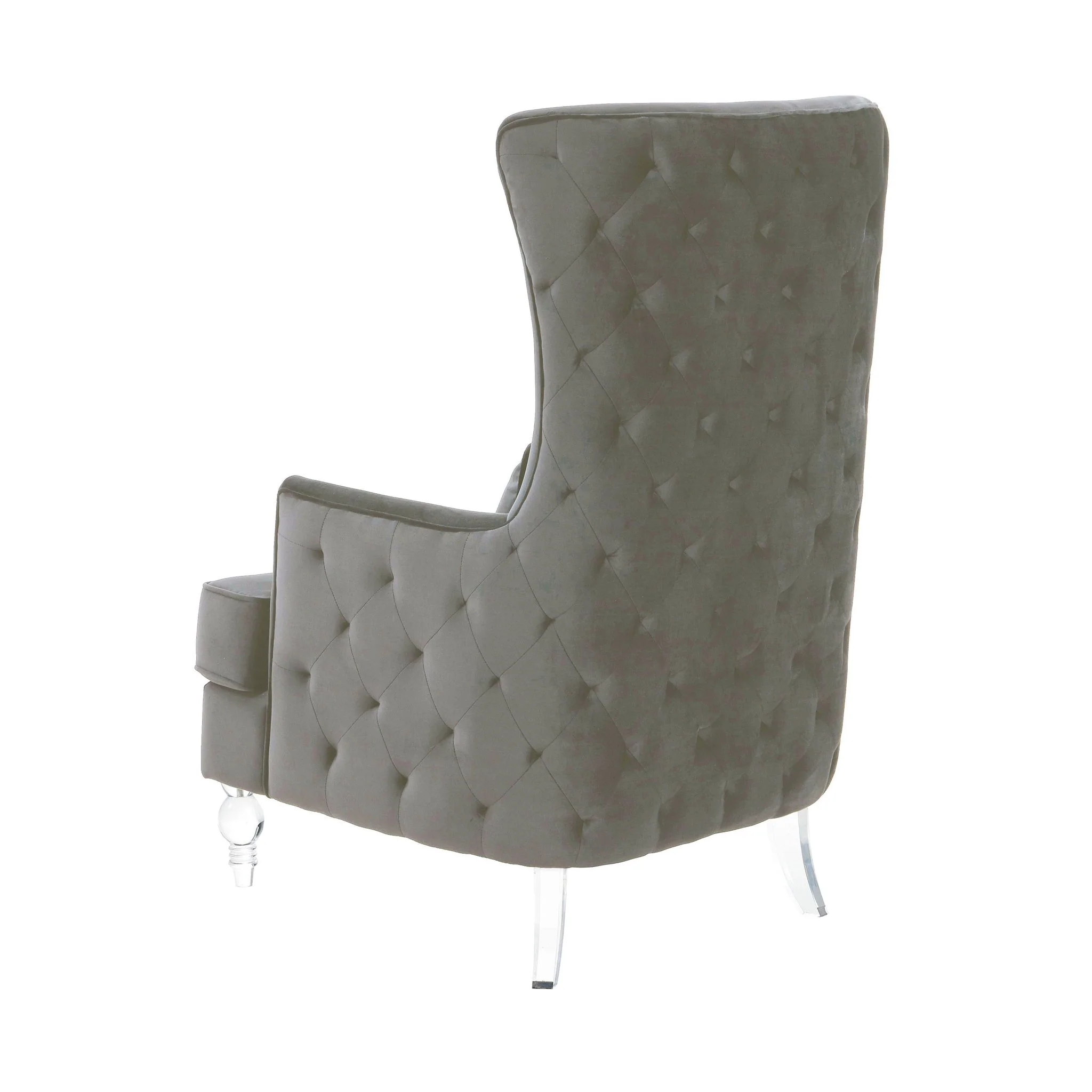 Aubree Tall Chair with Acrylic Legs - Grey - Image 3