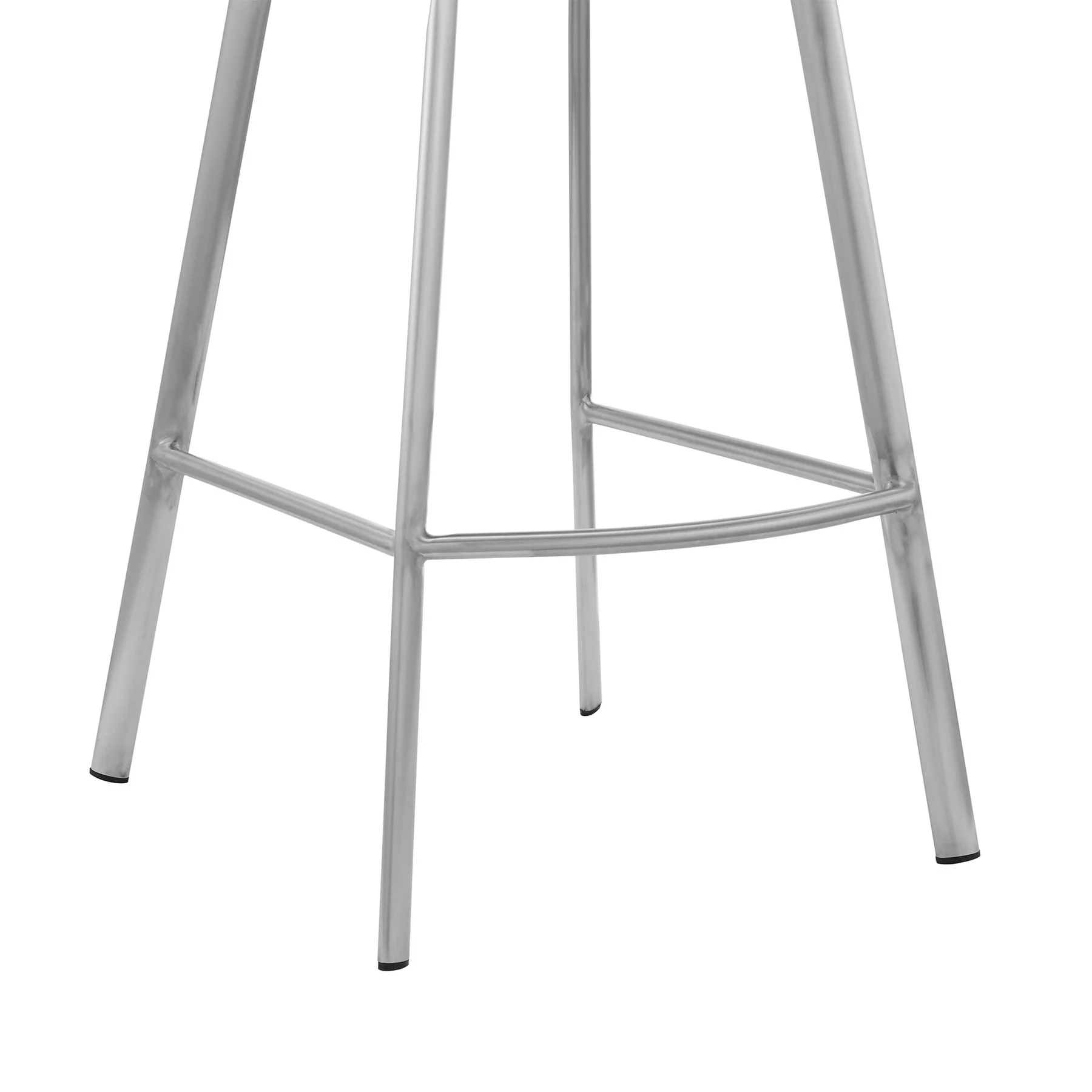 Aura Gray Faux Leather and Brushed Stainless Steel Swivel 26" Counter Stool - Image 8