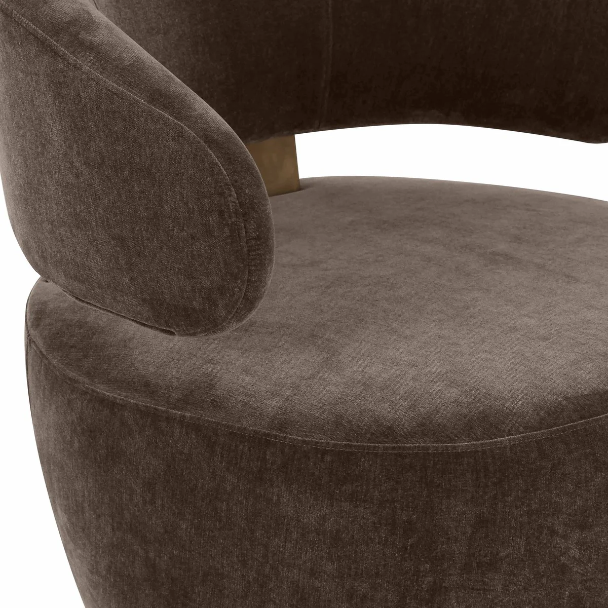 Austin Chocolate Brown Recycled Fabric Swivel Chair - Image 4