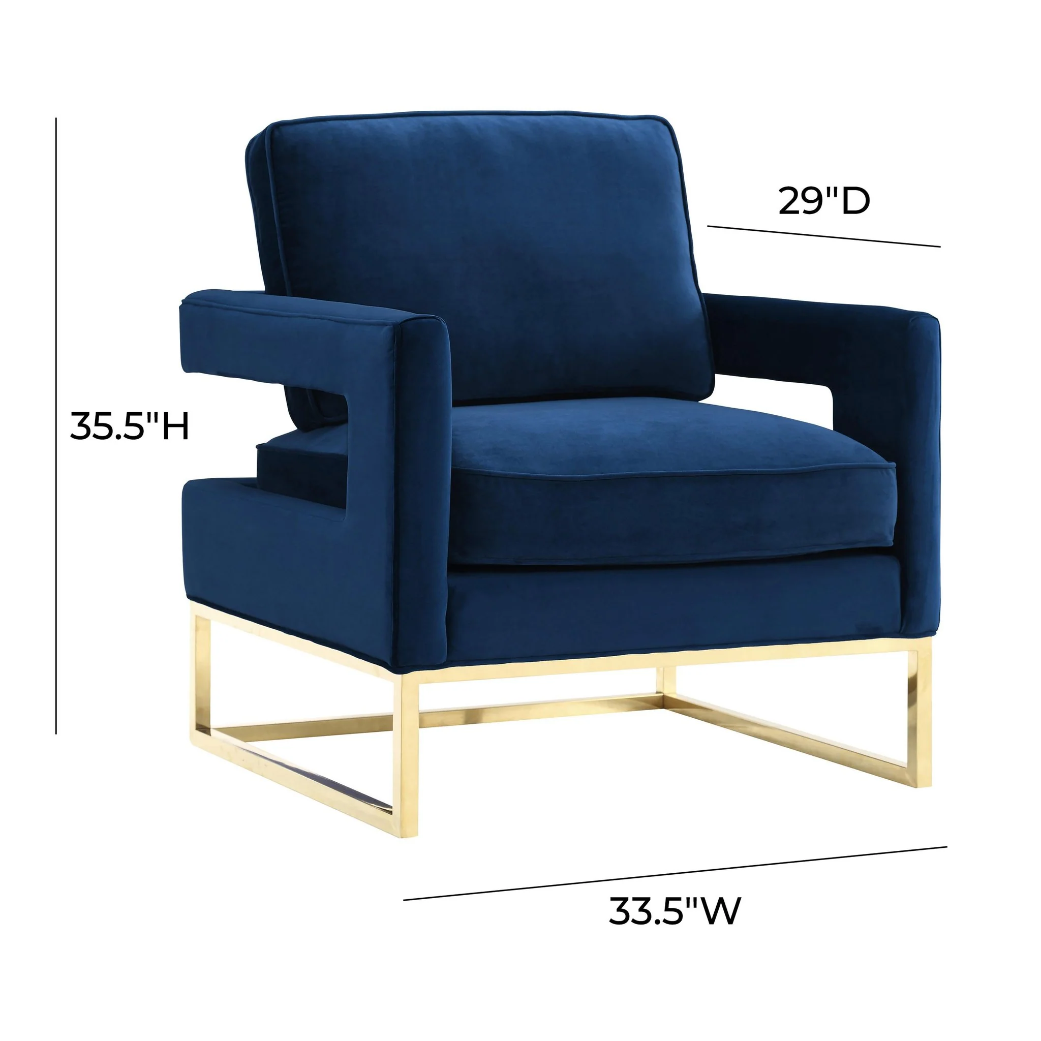 Avery Navy Velvet Chair - Image 6