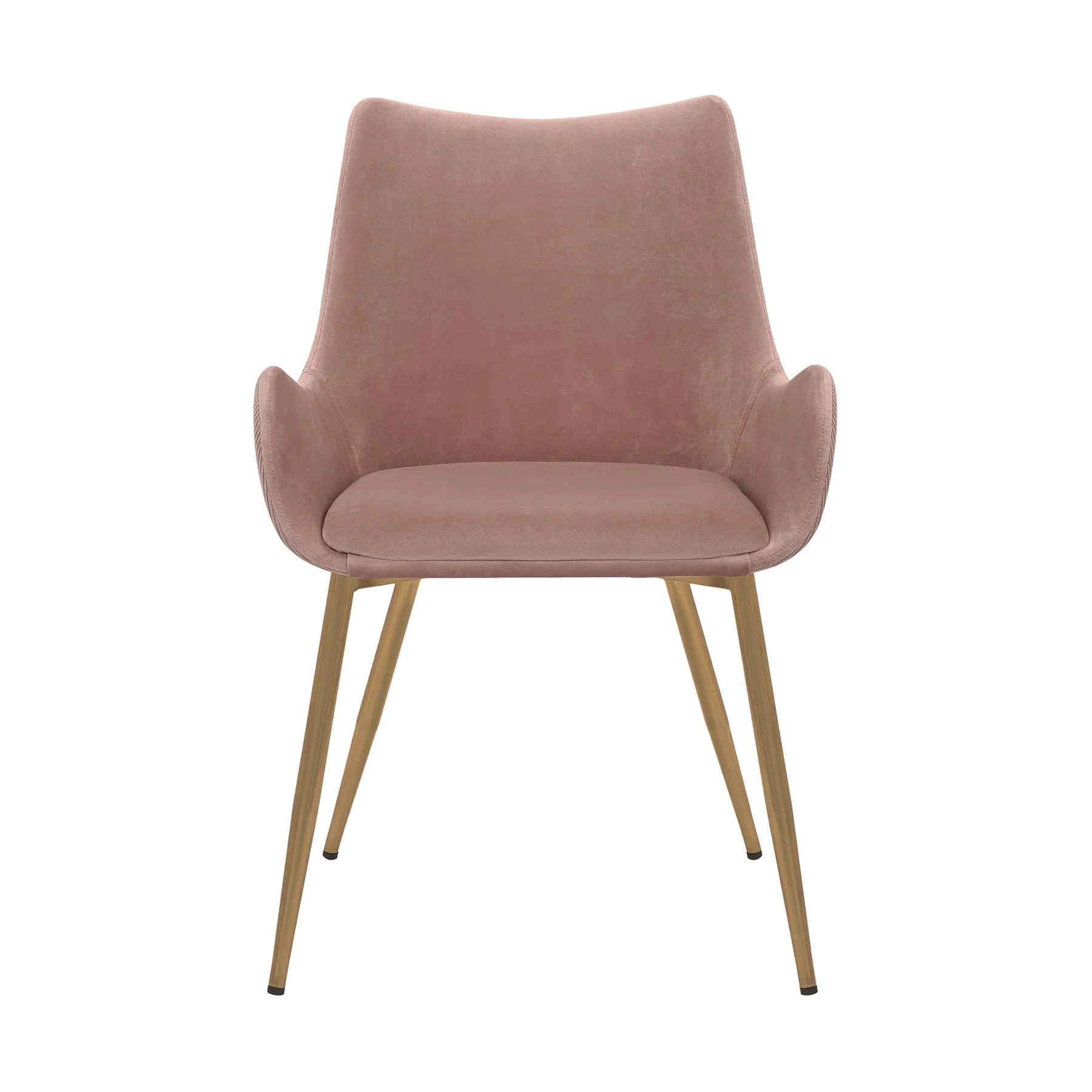 Avery Pink Fabric Dining Room Chair with Gold Legs - Image 2