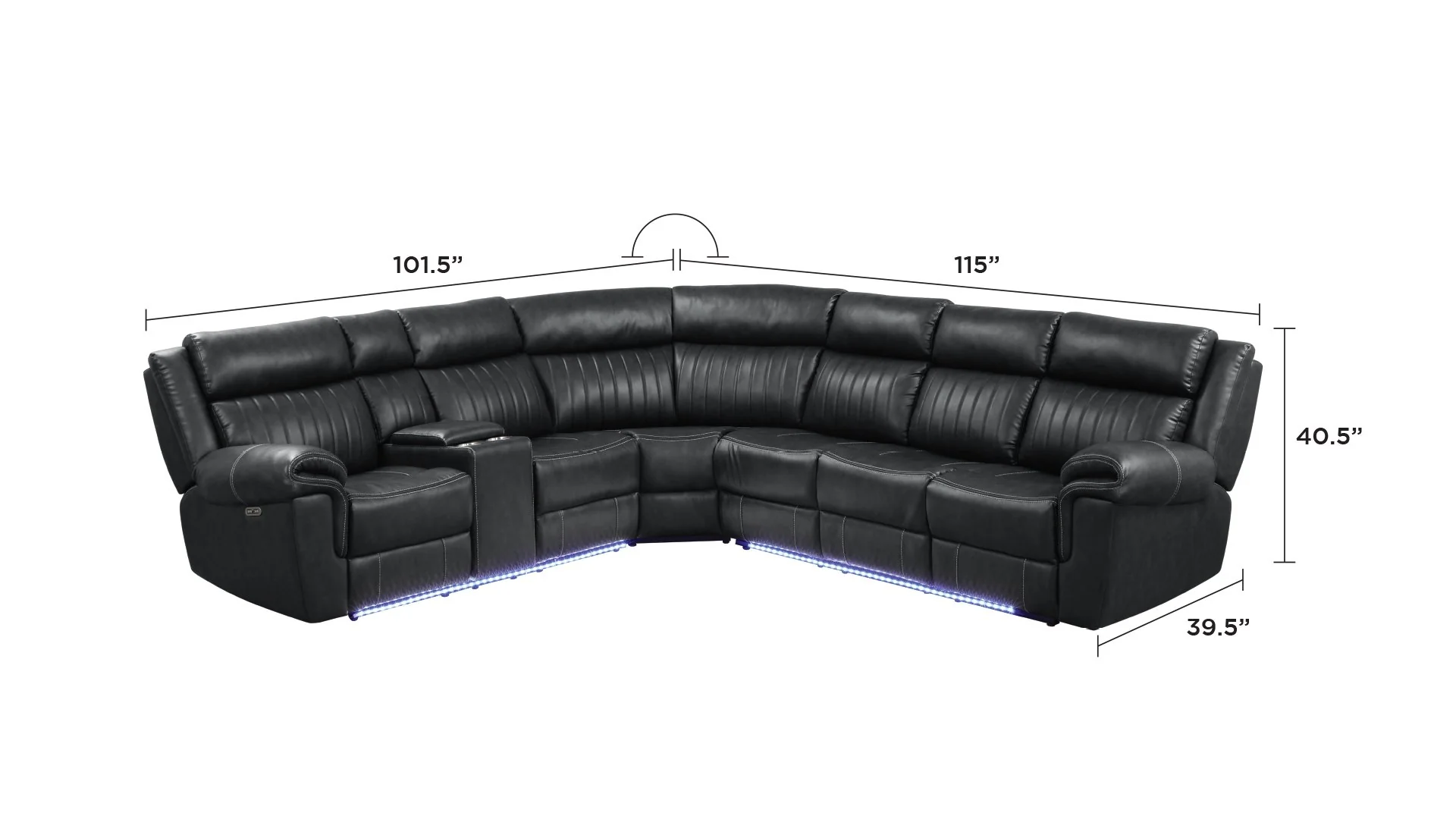 Aviator Sectional Black - Image 7