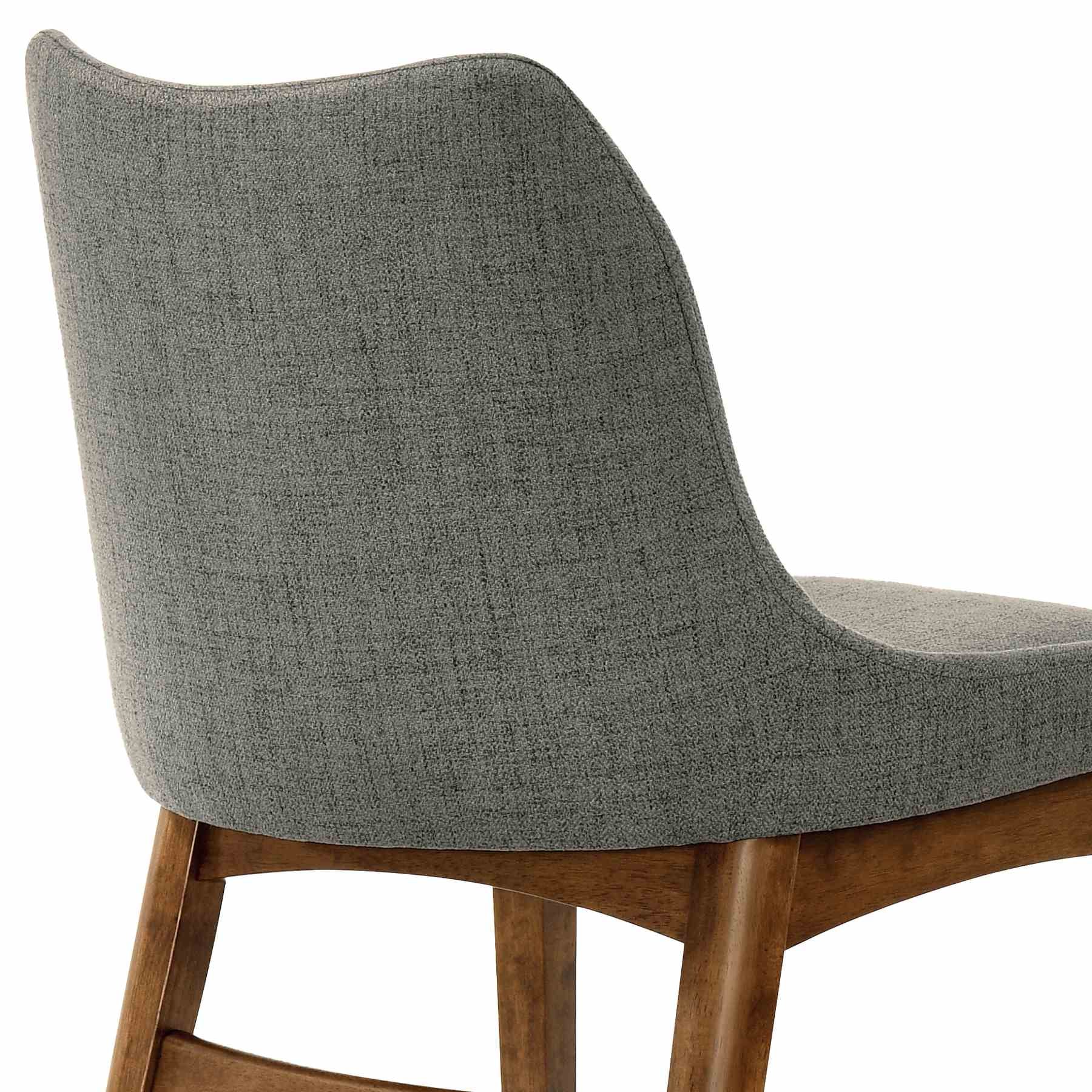 Azalea Charcoal Fabric and Walnut Wood Dining Side Chairs - Set of 2 - Image 6