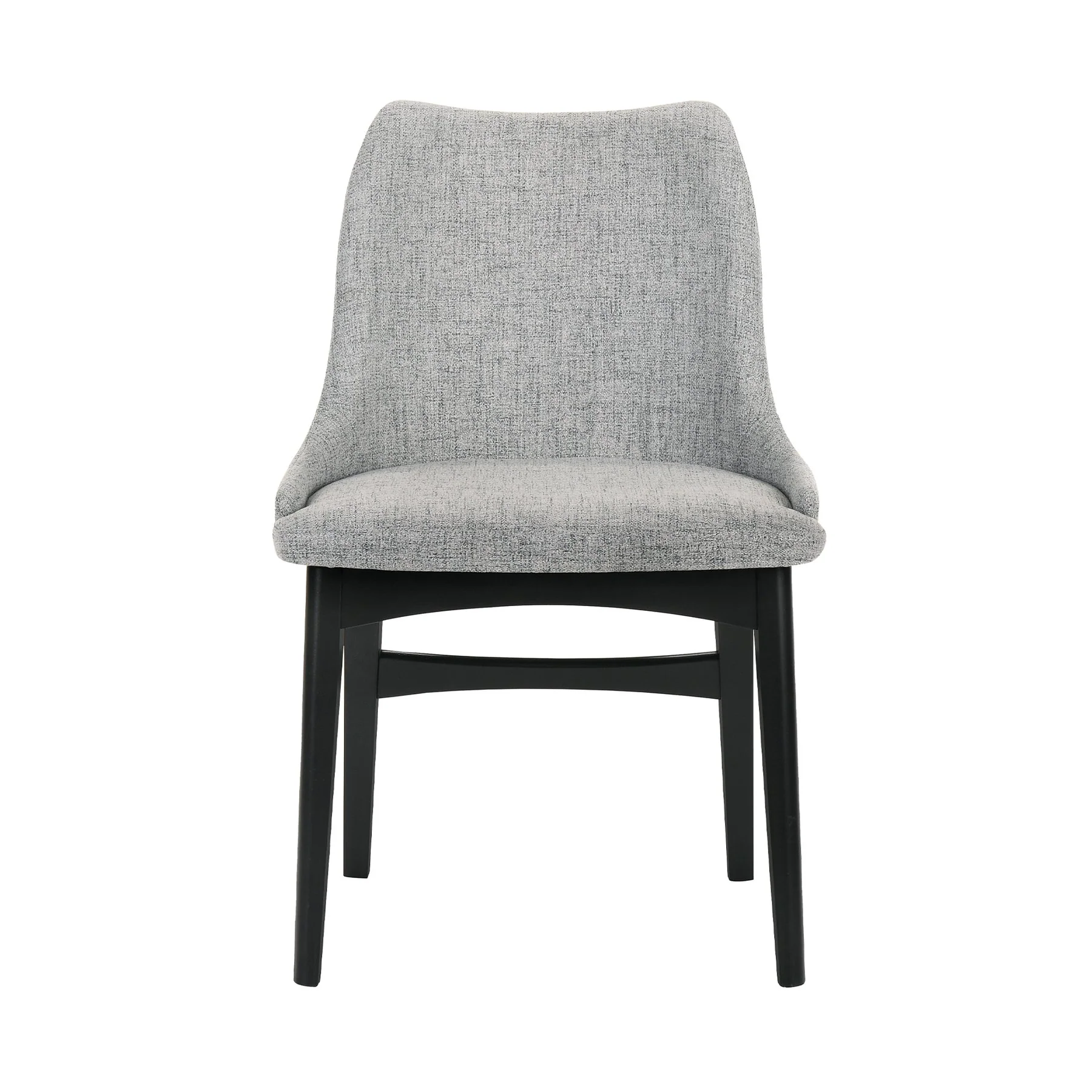 Azalea Gray Fabric and Black Wood Dining Side Chairs - Set of 2 - Image 3