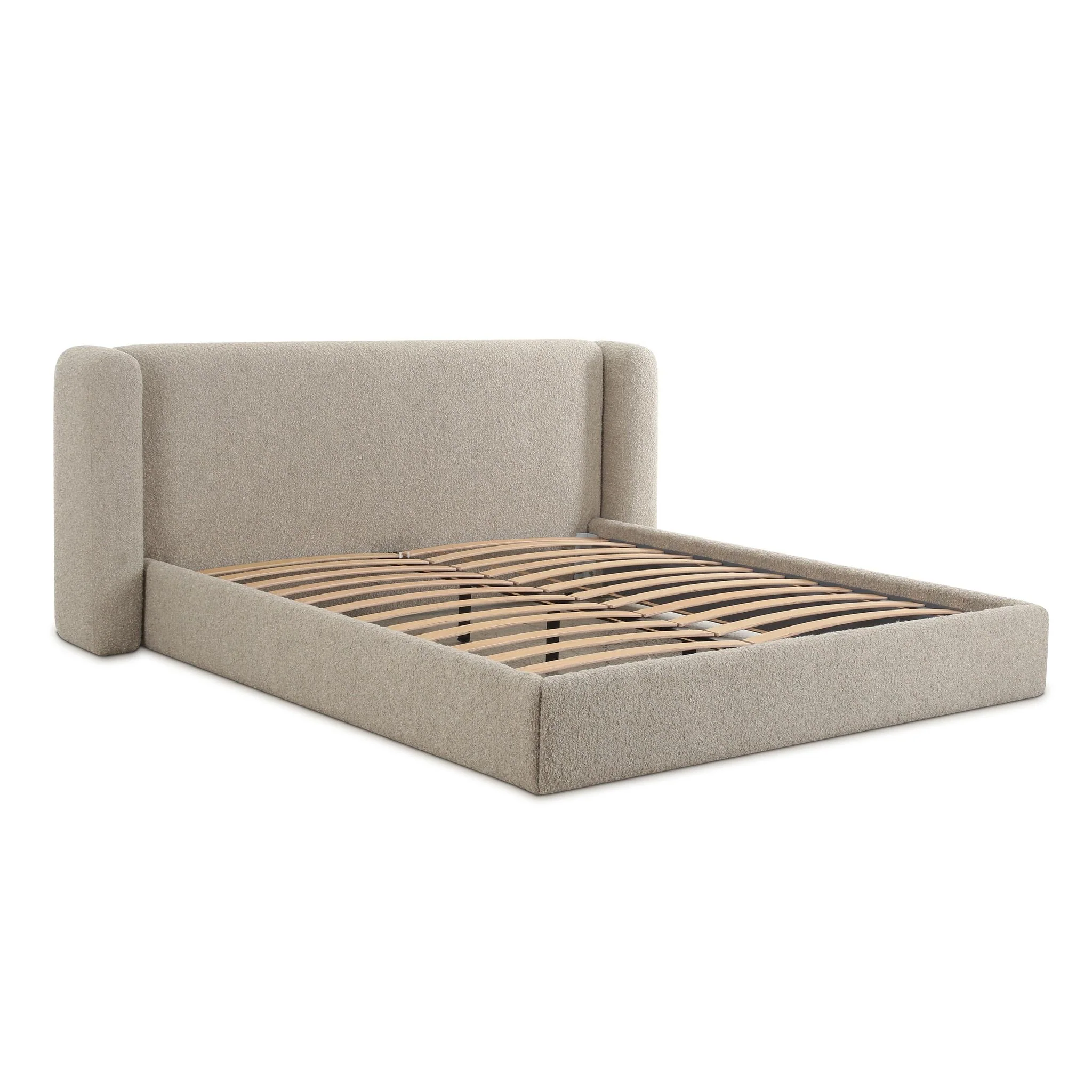 Babette Tan Boucle Queen Bed - Image 5