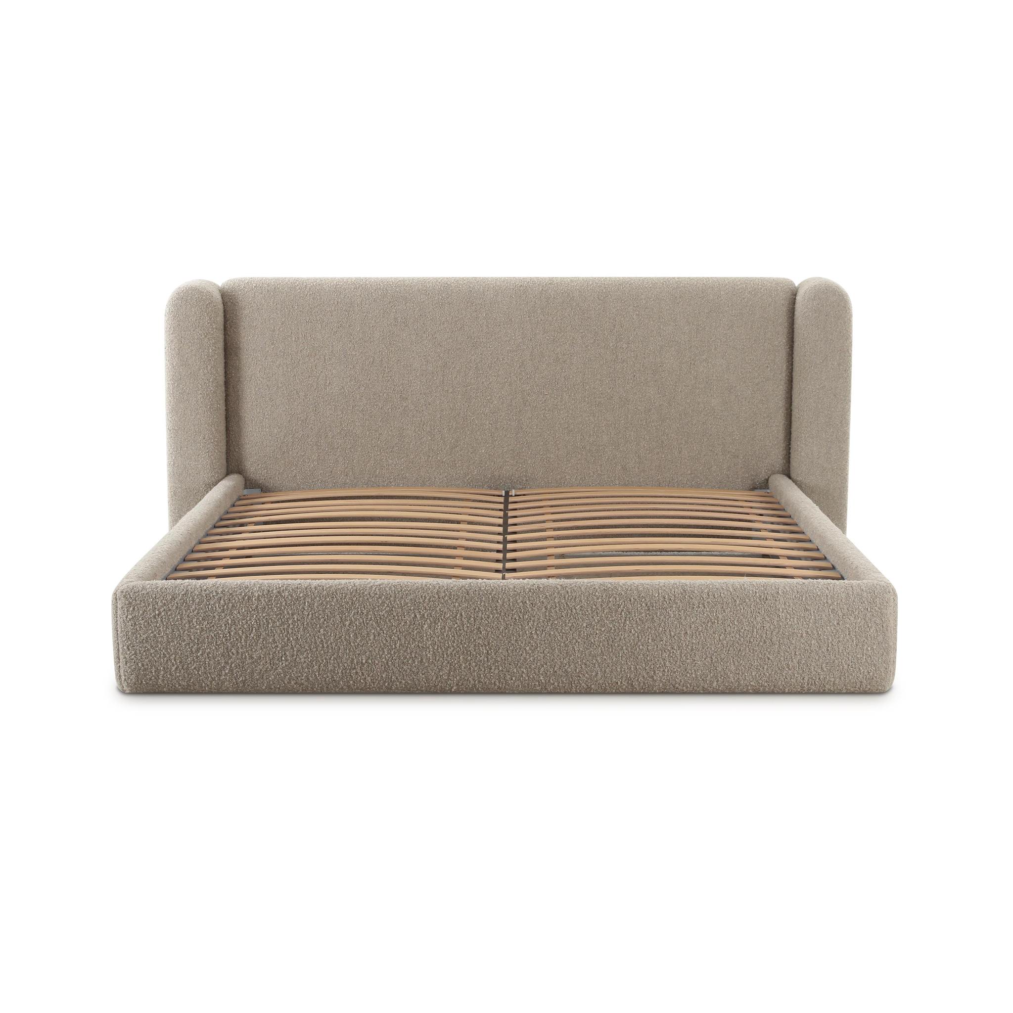 Babette Tan Boucle Queen Bed - Image 6