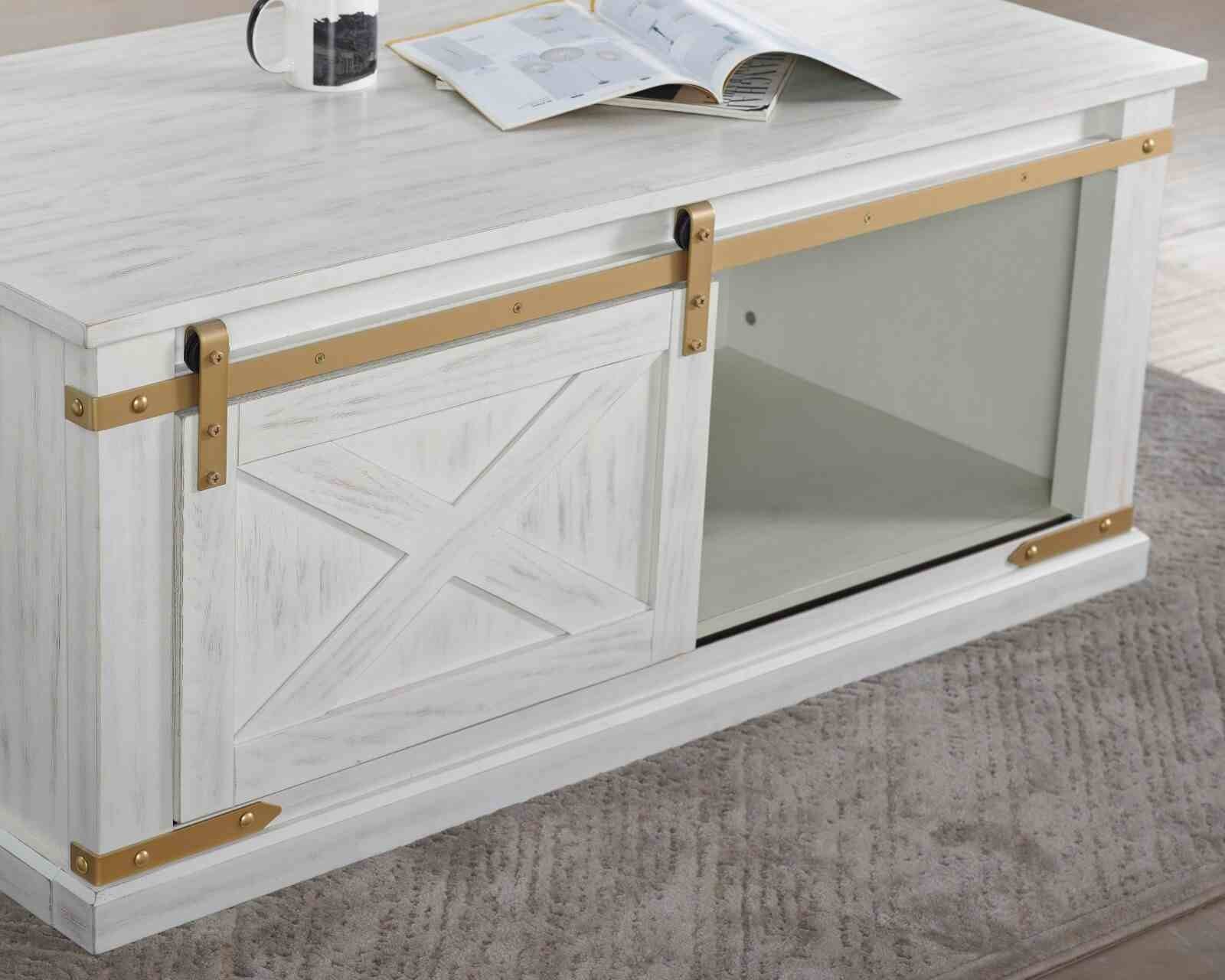Bacerra Coffee Table, Antique White - Image 3