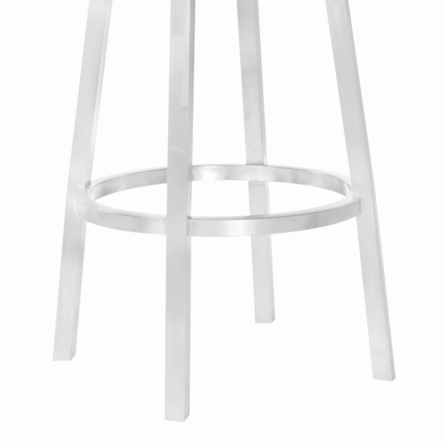 Balboa 26" Counter Height Swivel Vintage Gray and Brushed Stainless Steel Bar Stool - Image 5