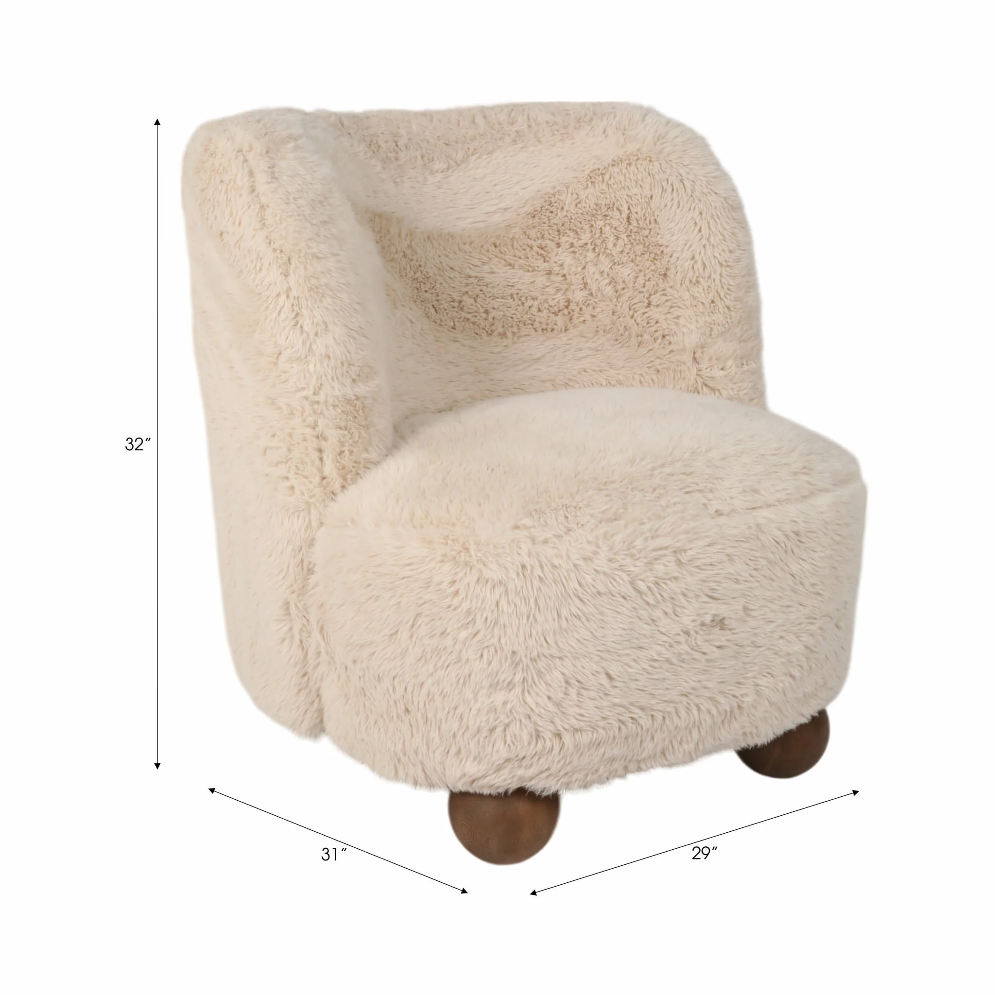 Ball-foot Accent Chair, Ivory - Image 7