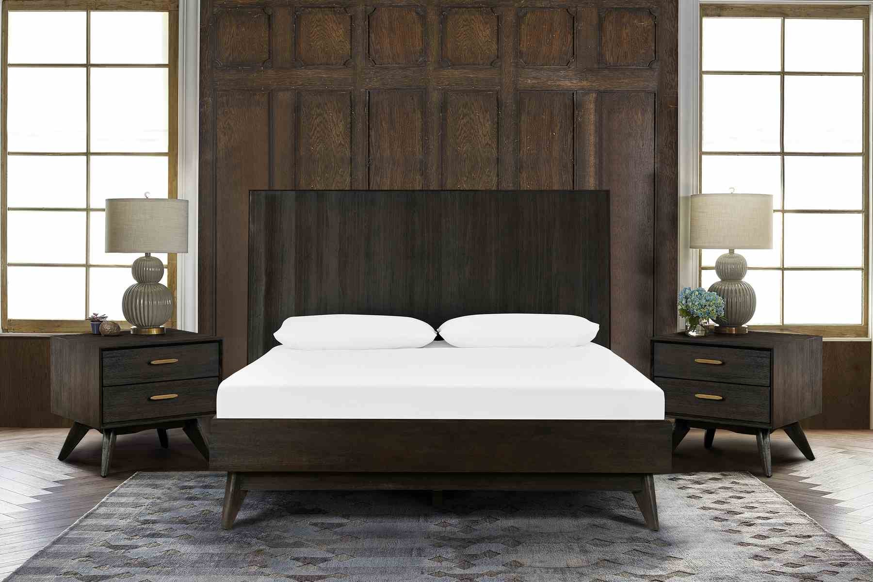 Baly 3 Piece Acacia King Loft Bed and Nightstands Bedroom Set - Image 5
