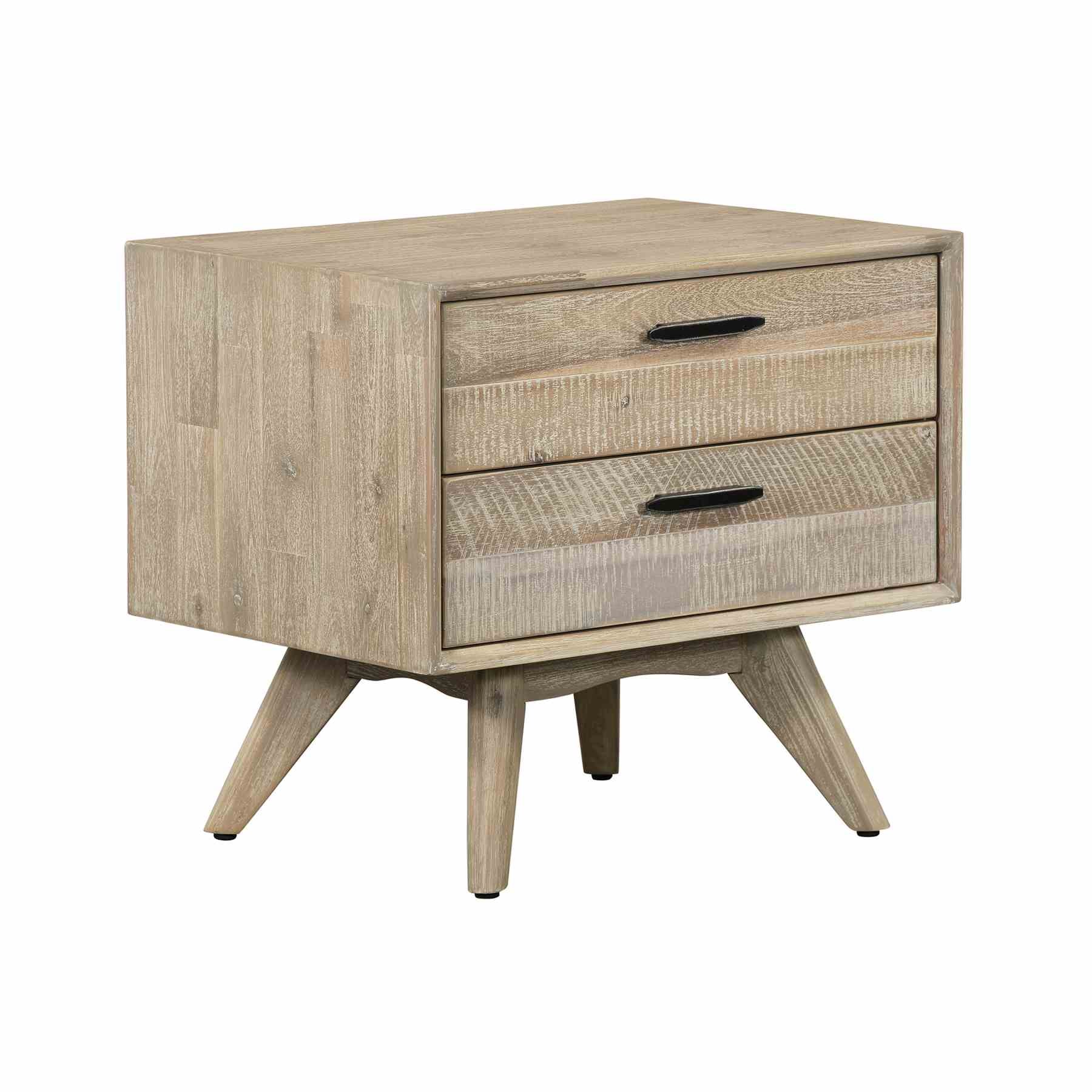 Baly 3 Piece Acacia King Platform Bed and Nightstands Bedroom Set - Image 5