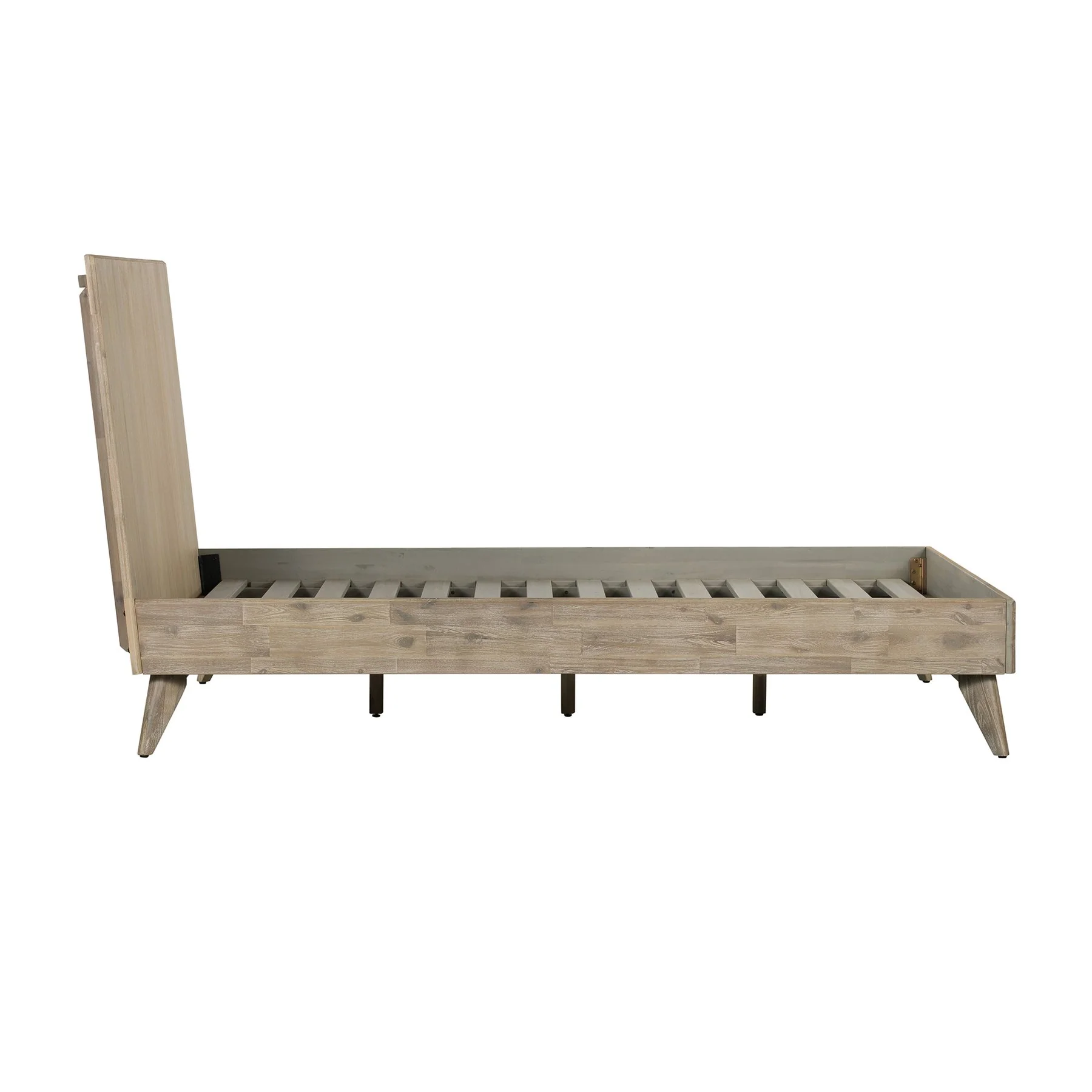 Baly Acacia Mid-Century Gray Sandblast Platform King Bed - Image 3