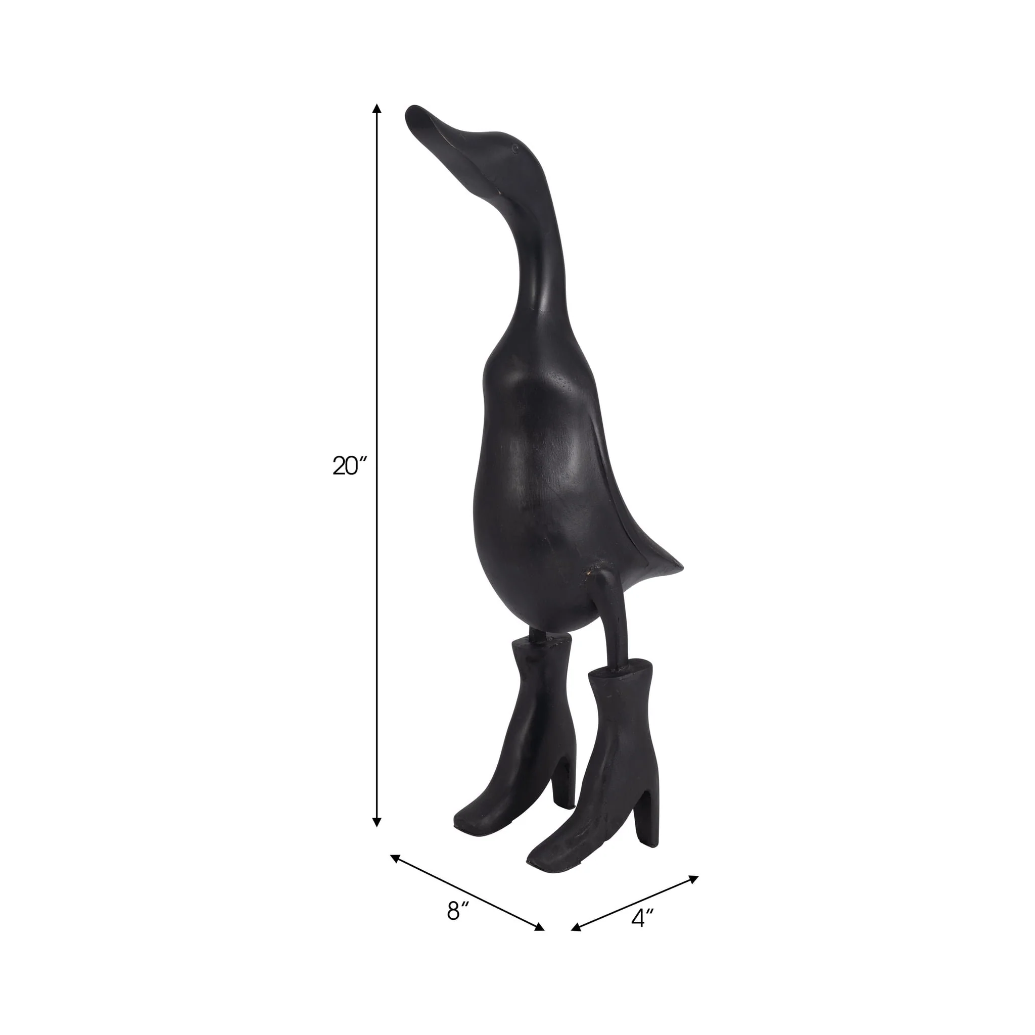 Bamboo, 20" Duck In Rainboots, Black - Image 2
