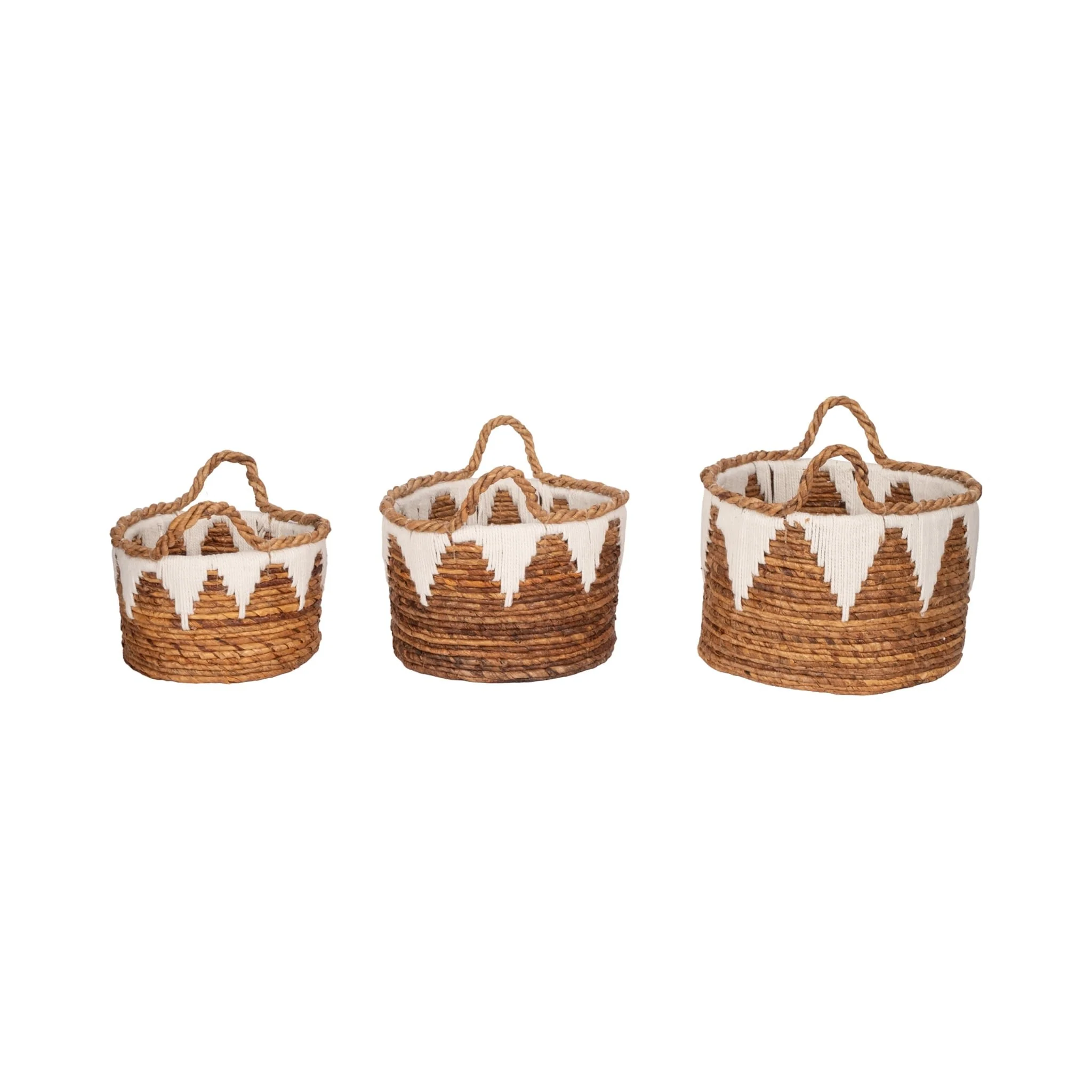 Banana Leaf, S/3 10/12/14" Nomad Basket, Natural - Image 4