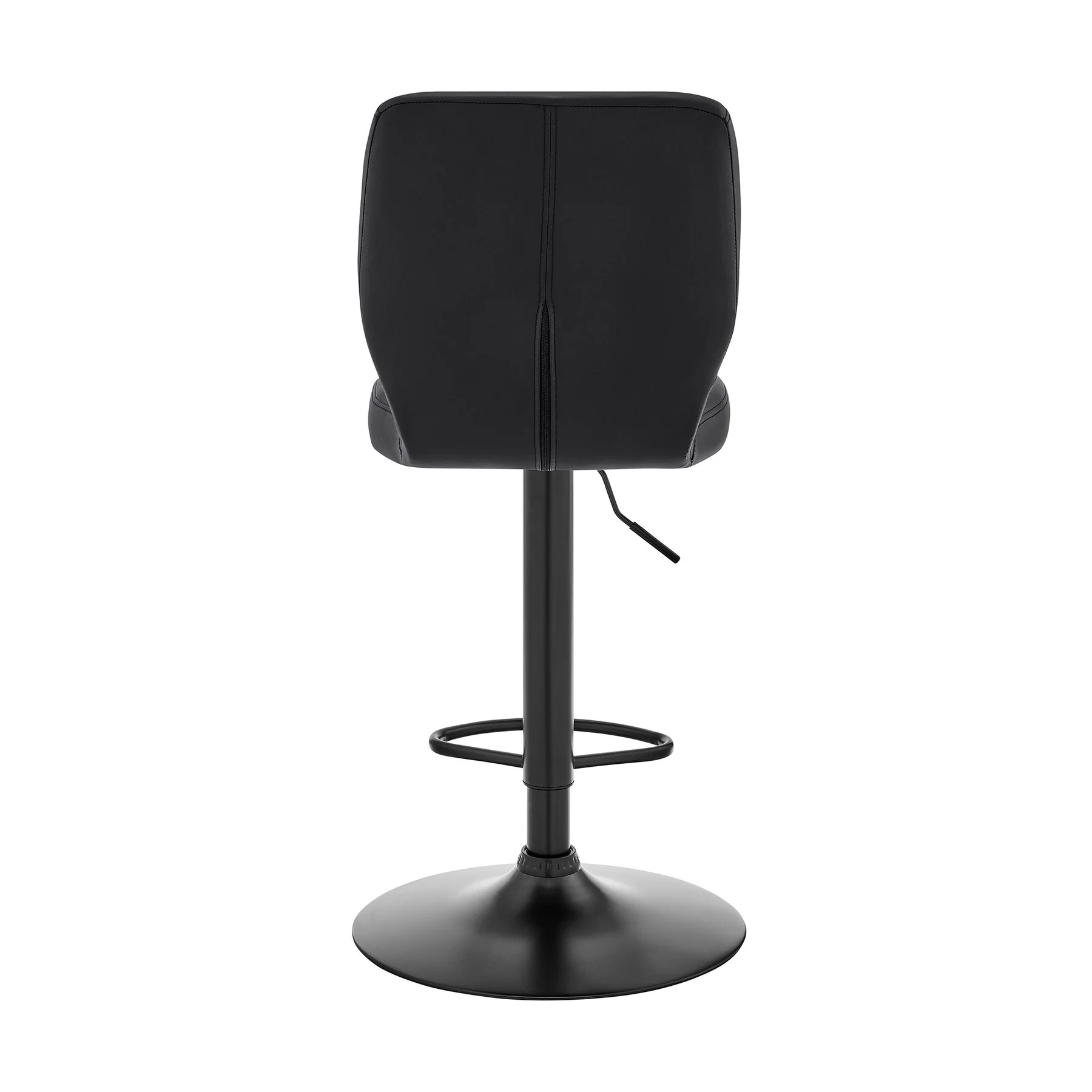 Bardot Adjustable Height Black Faux Leather Swivel Bar Stool - Image 5
