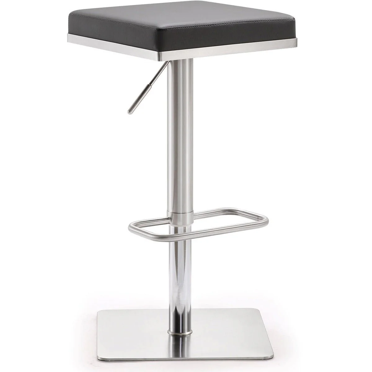 Bari Grey Stainless Steel Adjustable Barstool