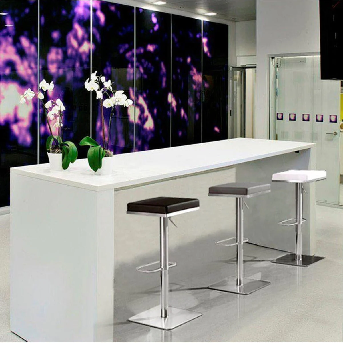 Bari Grey Stainless Steel Adjustable Barstool - Image 2