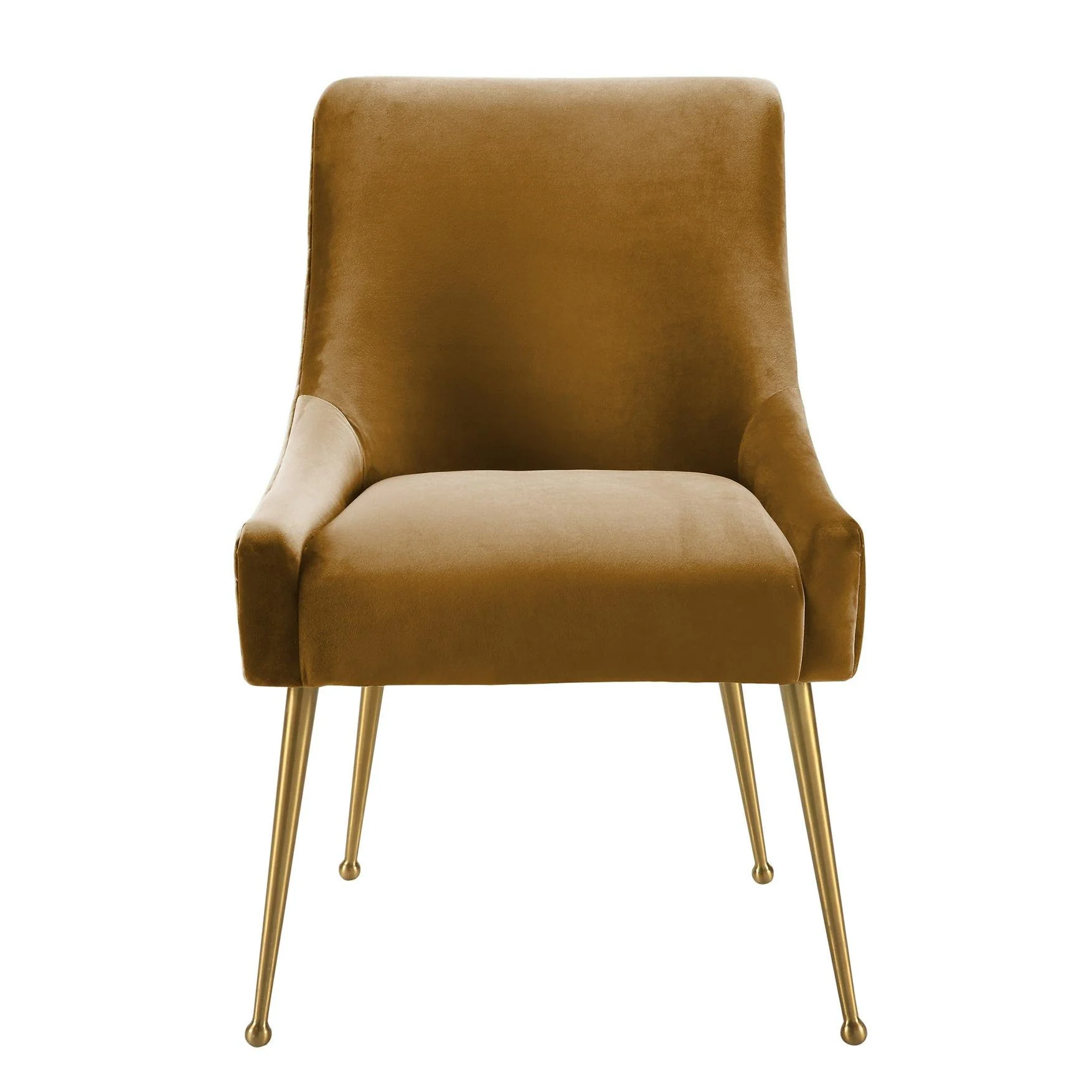 Beatrix Cognac Velvet Side Chair - Image 3