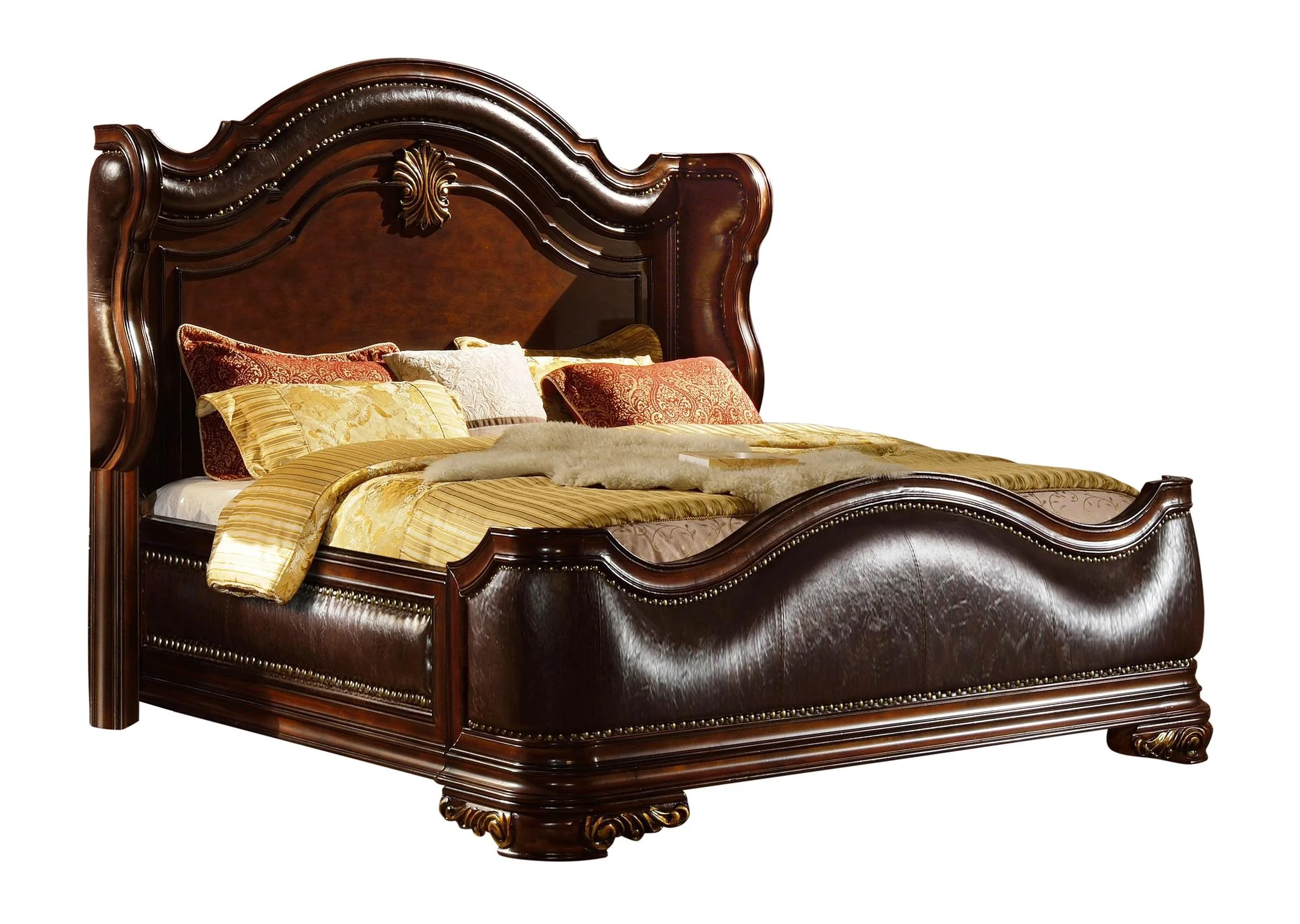 Bella King Bed Dark Walnut - Image 4