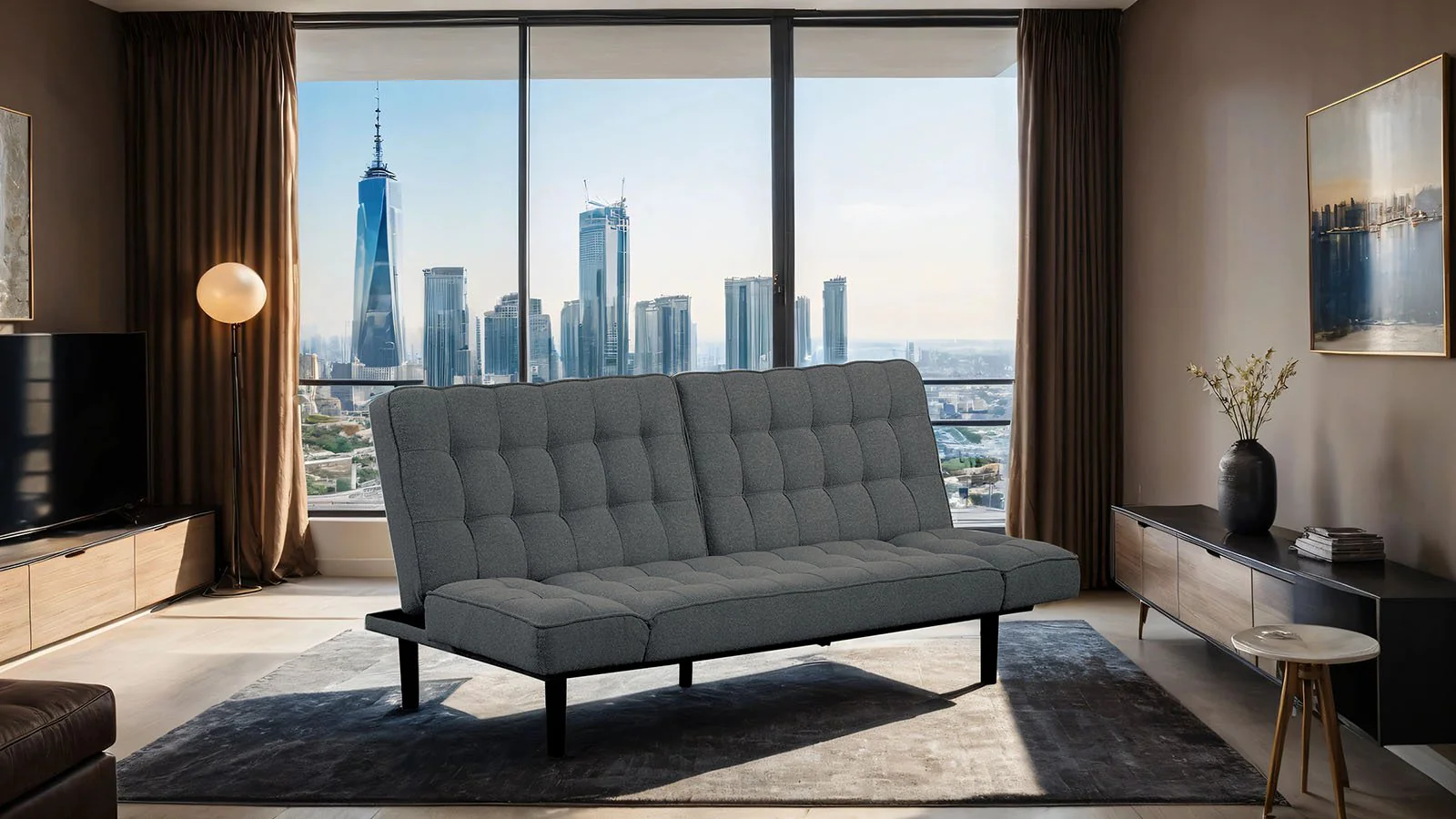 Bellevue Futon Sofa, Dark Gray - Image 6