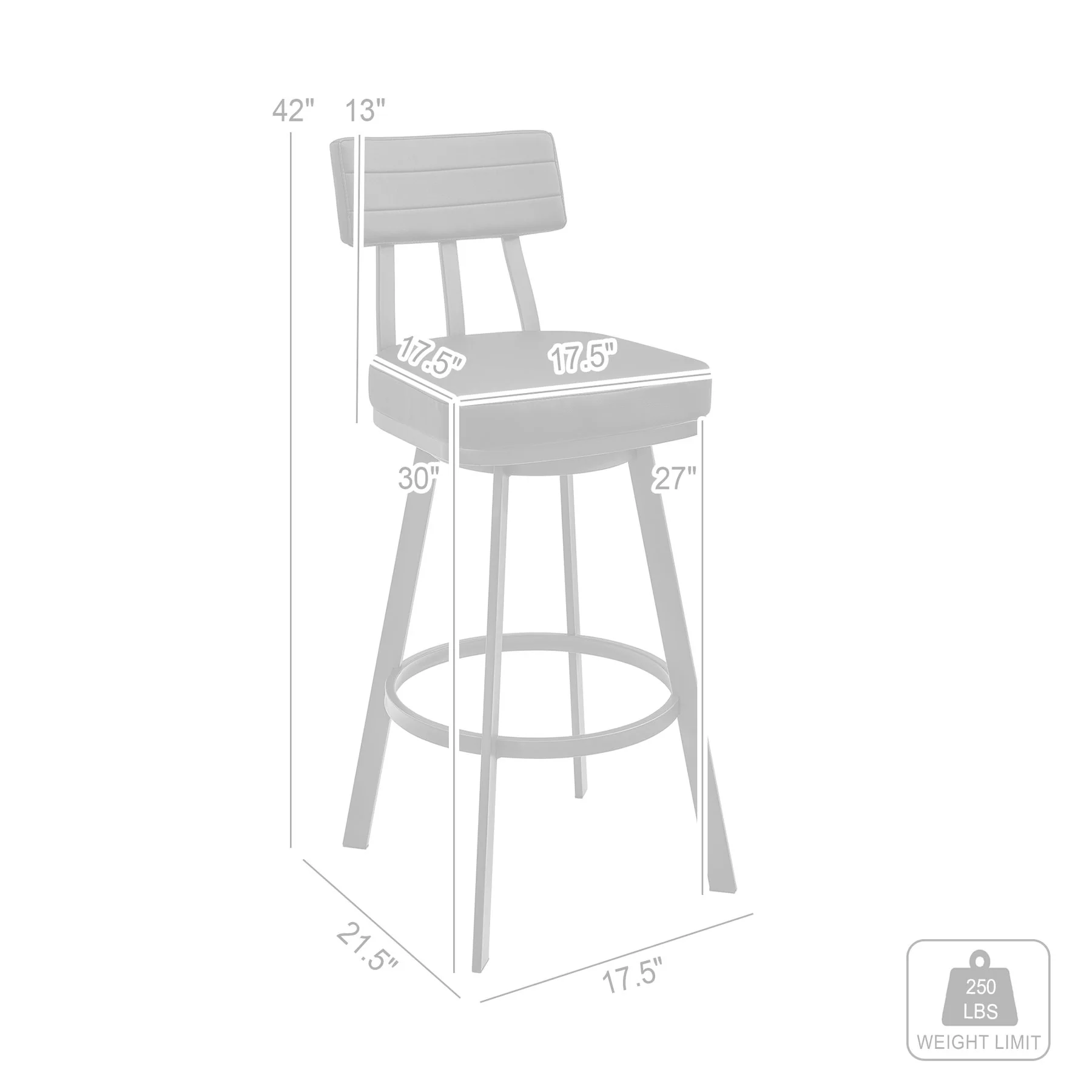 Benjamin Swivel Bar Stool in Brown Metal with Brown Faux Leather - Image 10
