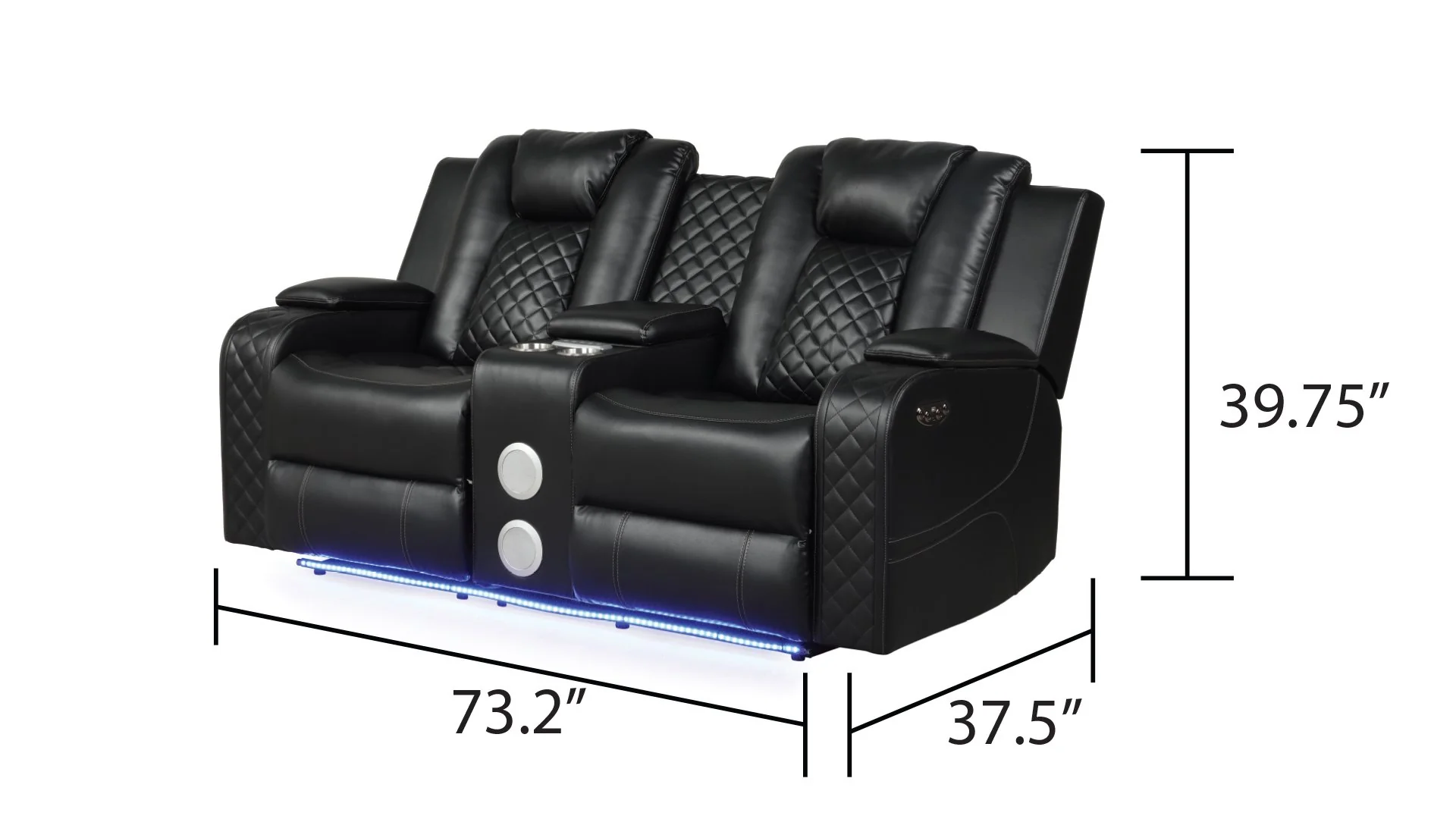 Benz 2PC Living Room Set Black - Image 12