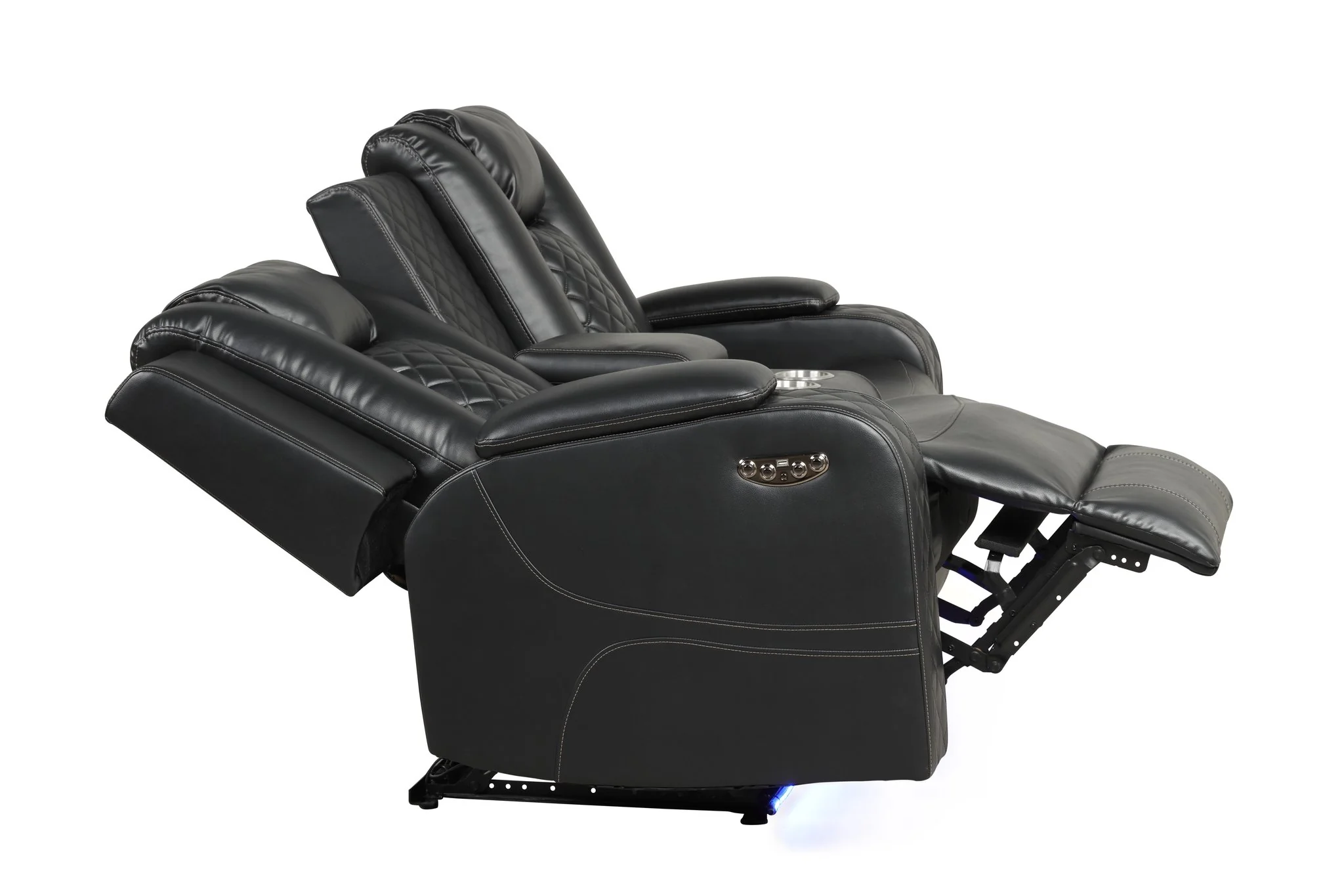 Benz 2PC Living Room Set Black - Image 14