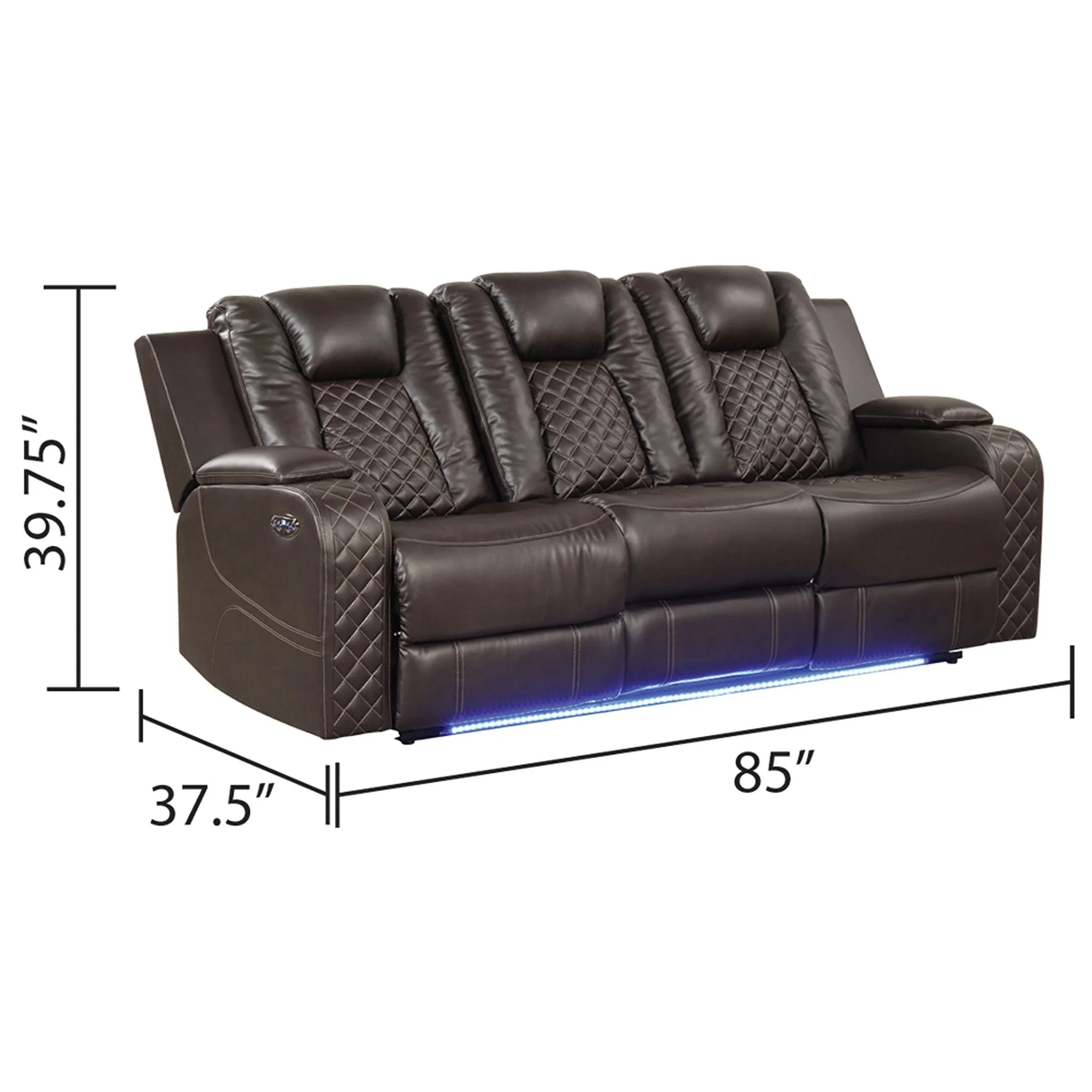 Benz 3 PC Living Room Set Brown - Image 2