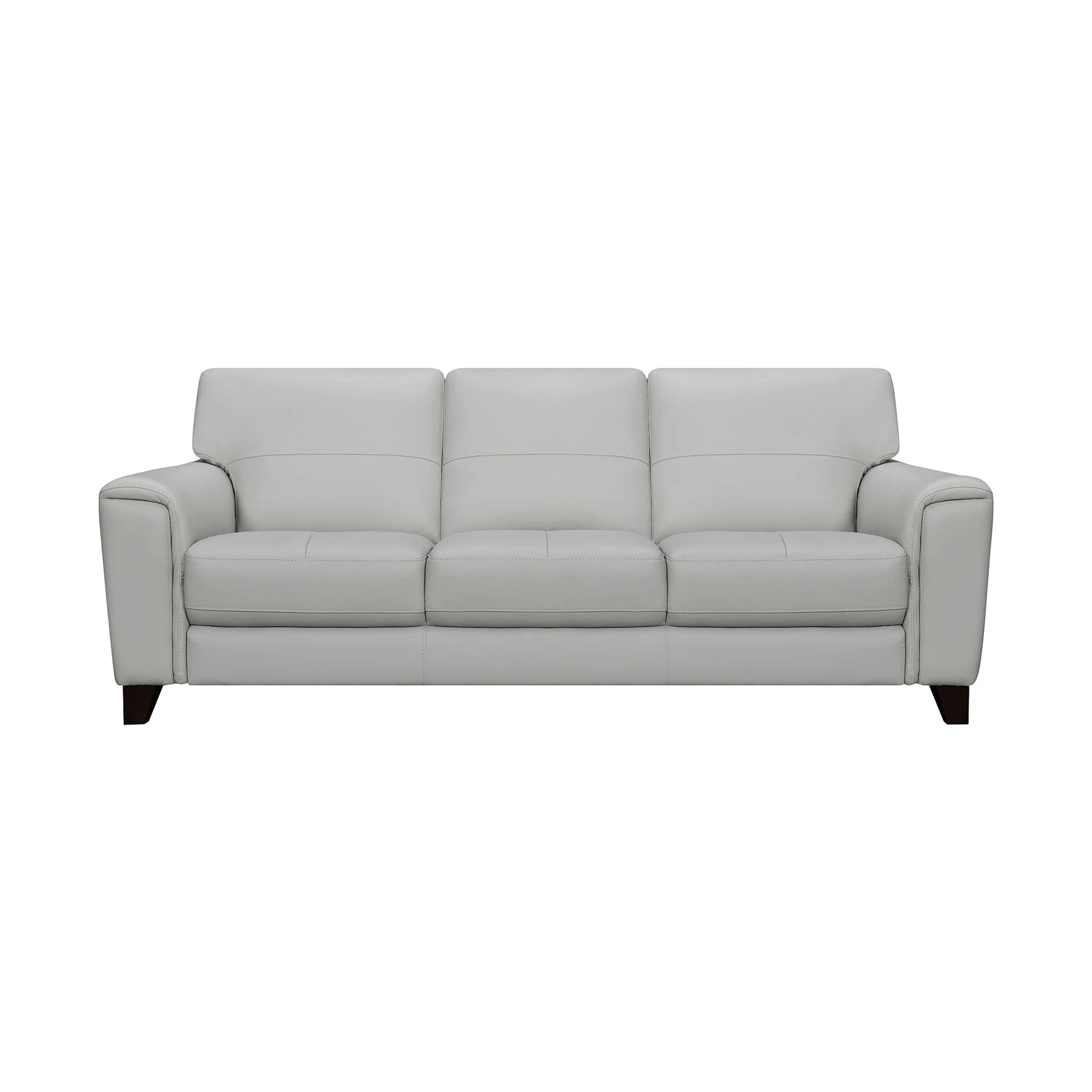 Bergen 87" Dove Gray Genuine Leather Square Arm Sofa
