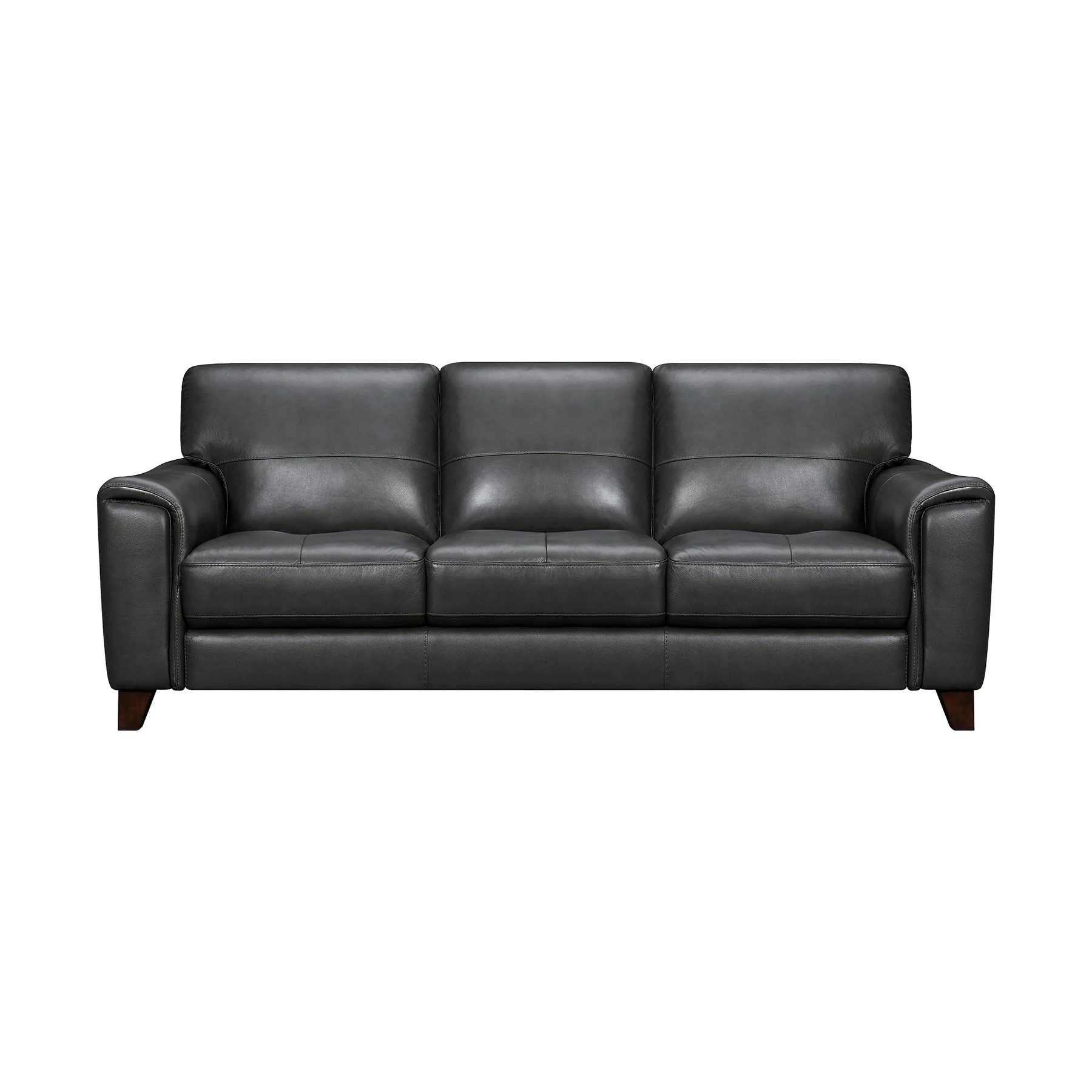 Bergen 87" Pewter Genuine Leather Square Arm Sofa