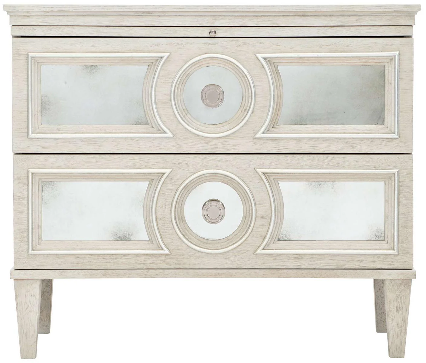Bernhardt Allure 2 Drawers Bachelors Chest in White & Silver 399-231