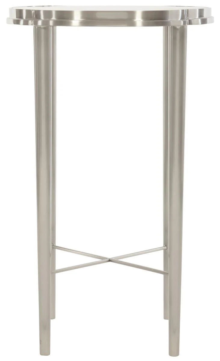 Bernhardt Allure Metal Chairside Table in White & Silver 399-127
