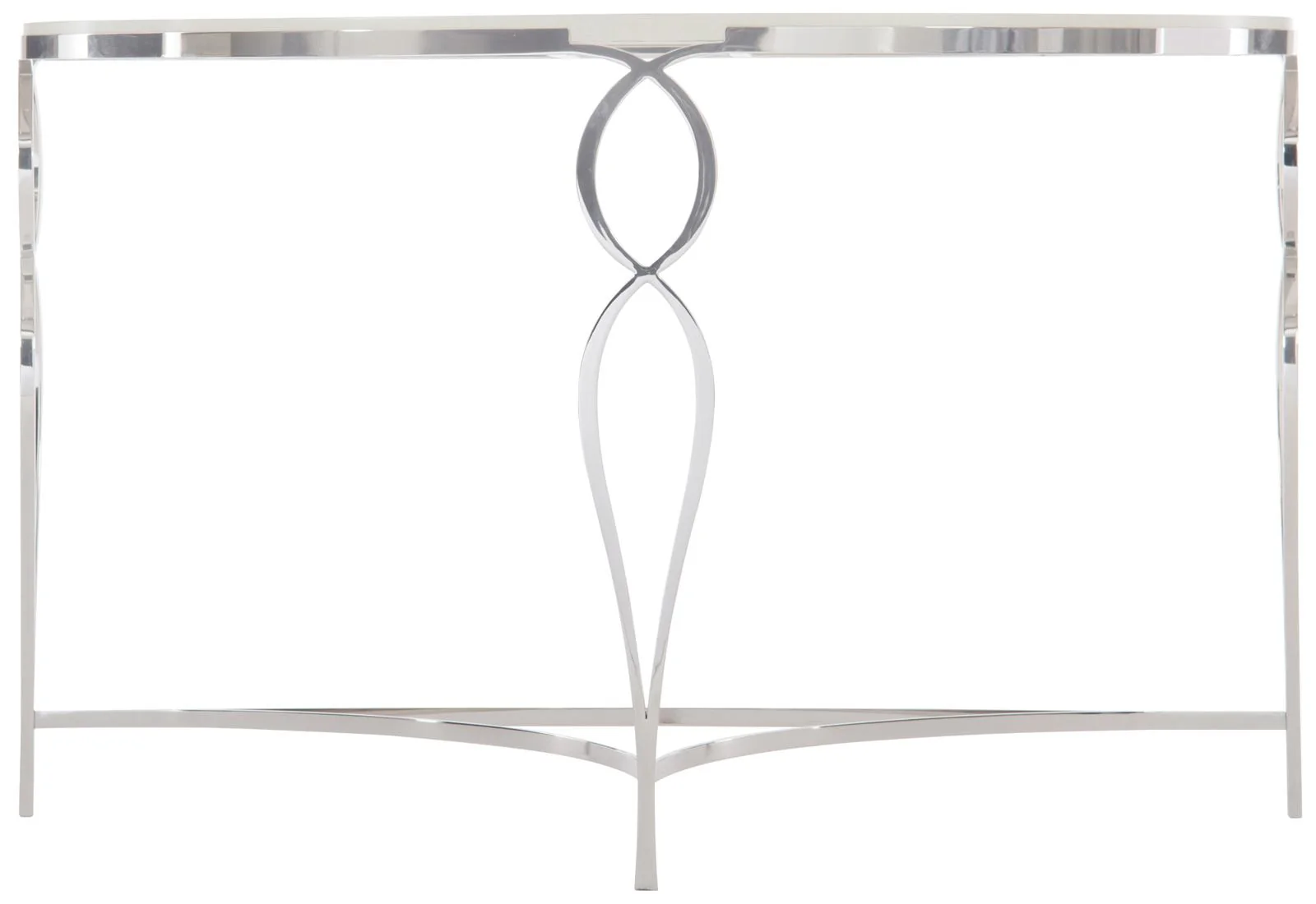 Bernhardt Calista Metal Demilune Console Table in Silken Peart 388-910