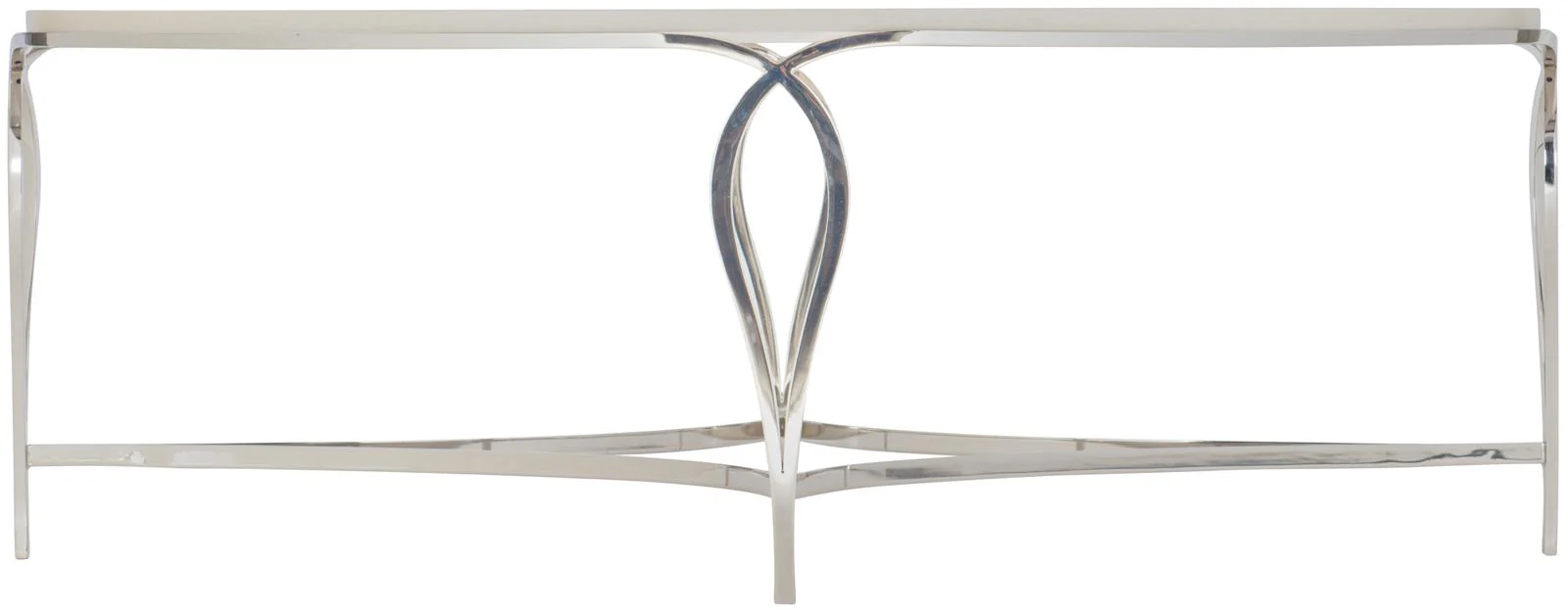 Bernhardt Calista Metal Oval Cocktail Table in Silken Pearl 388-013