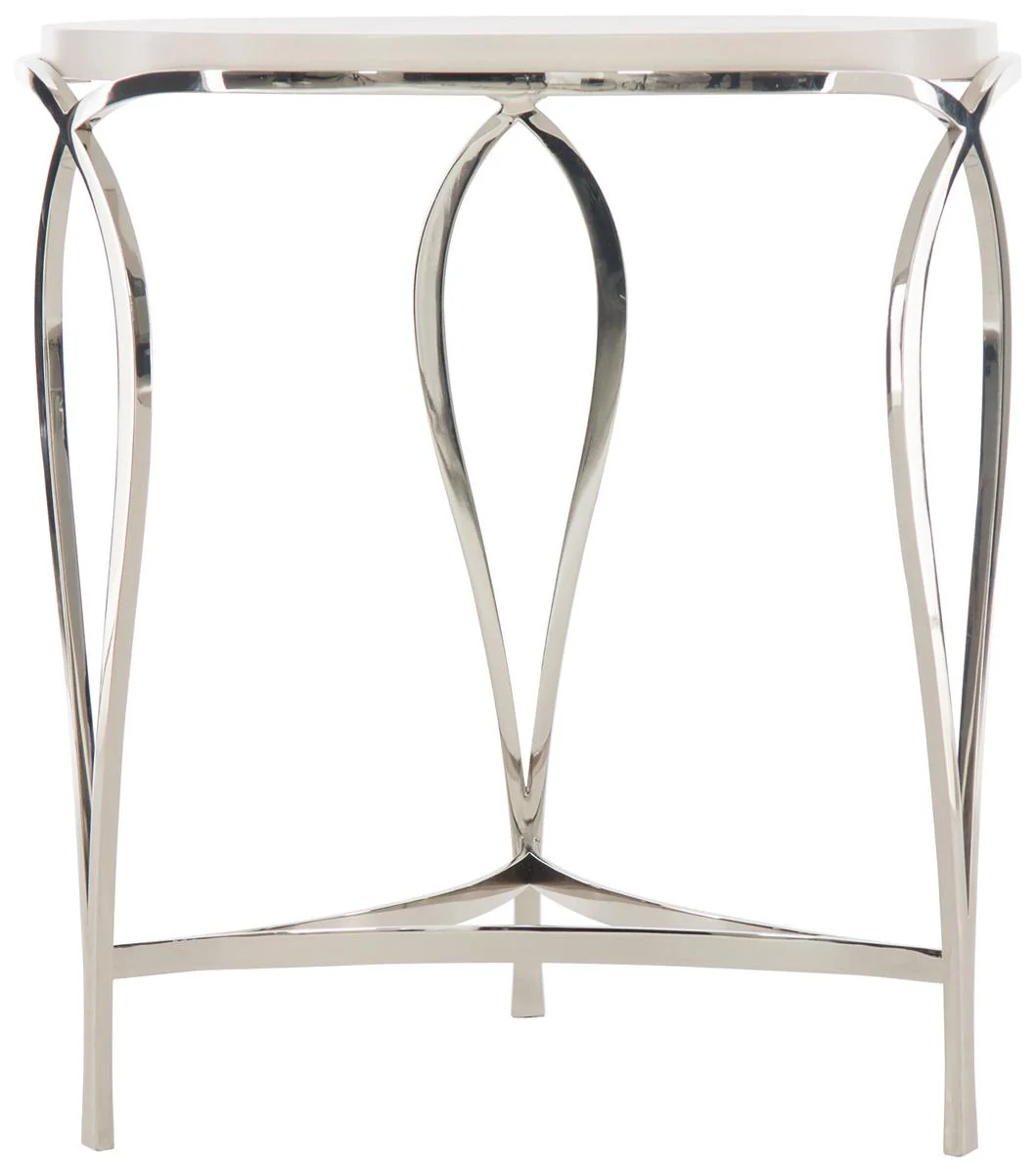 Bernhardt Calista Metal Round Accent Table in Silken Pearl 388-113