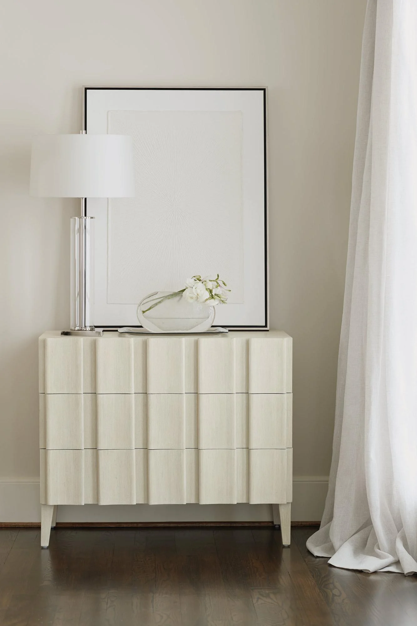 Bernhardt East Hampton Hall Chest in Cerused Linen 395-115
