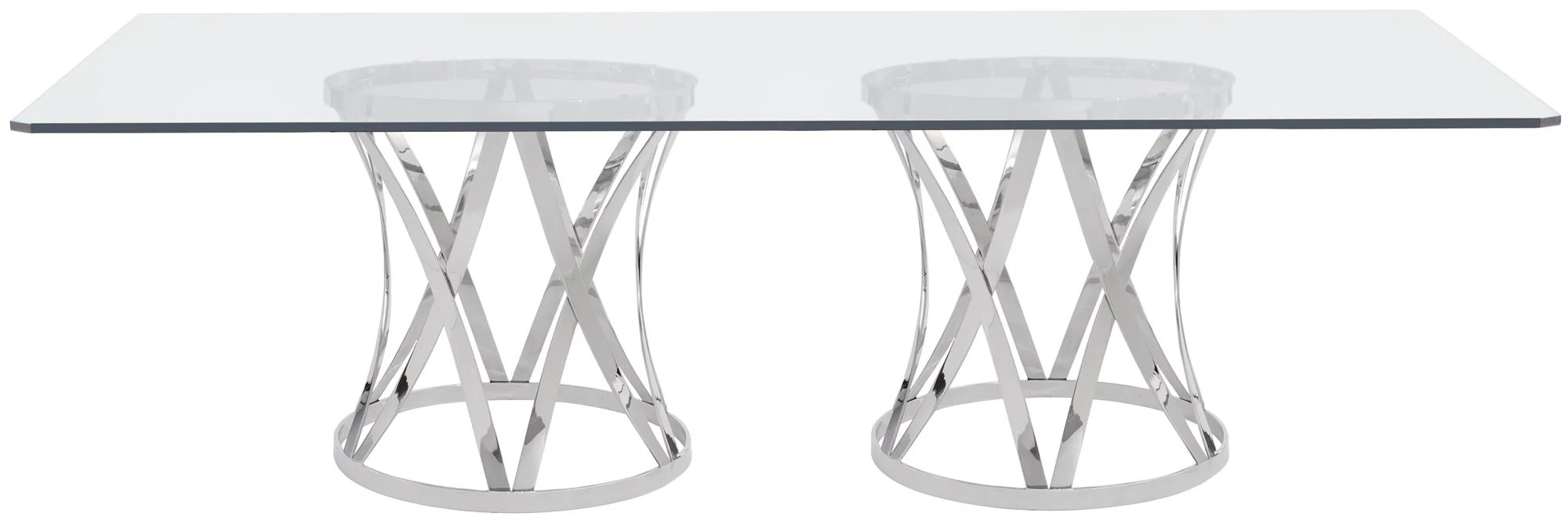 Bernhardt Interiors Gustav Metal Dining Table in Stainless Steel