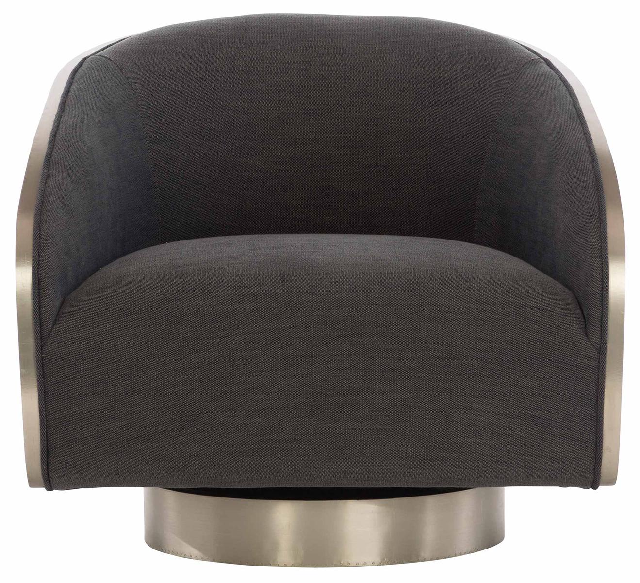 Bernhardt Interiors Miles Swivel Chair in German Silver N6713S