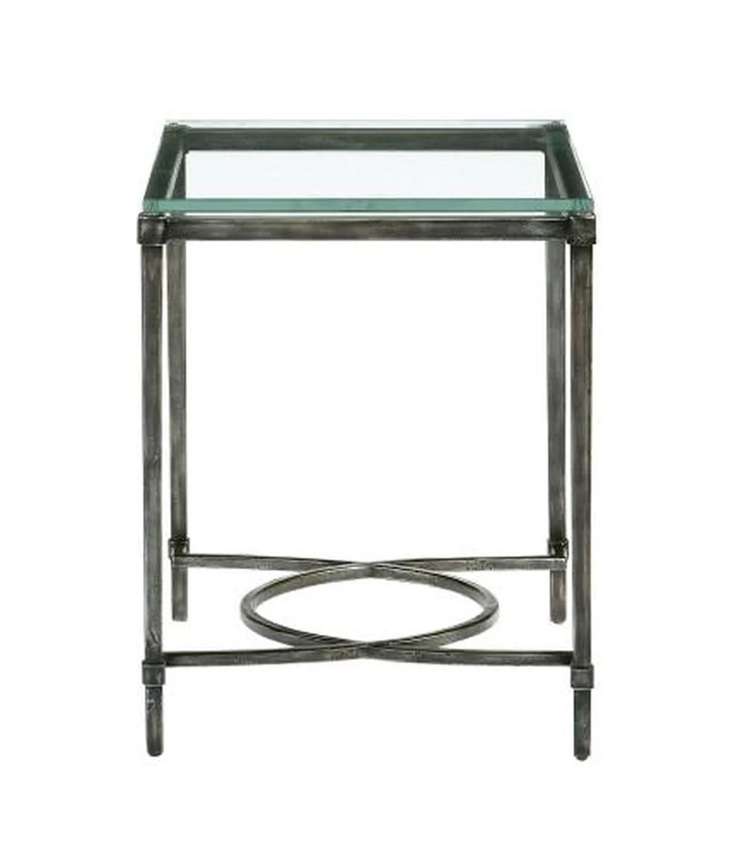 Bernhardt Interiors Palmer Metal End Table in Blackened Gray