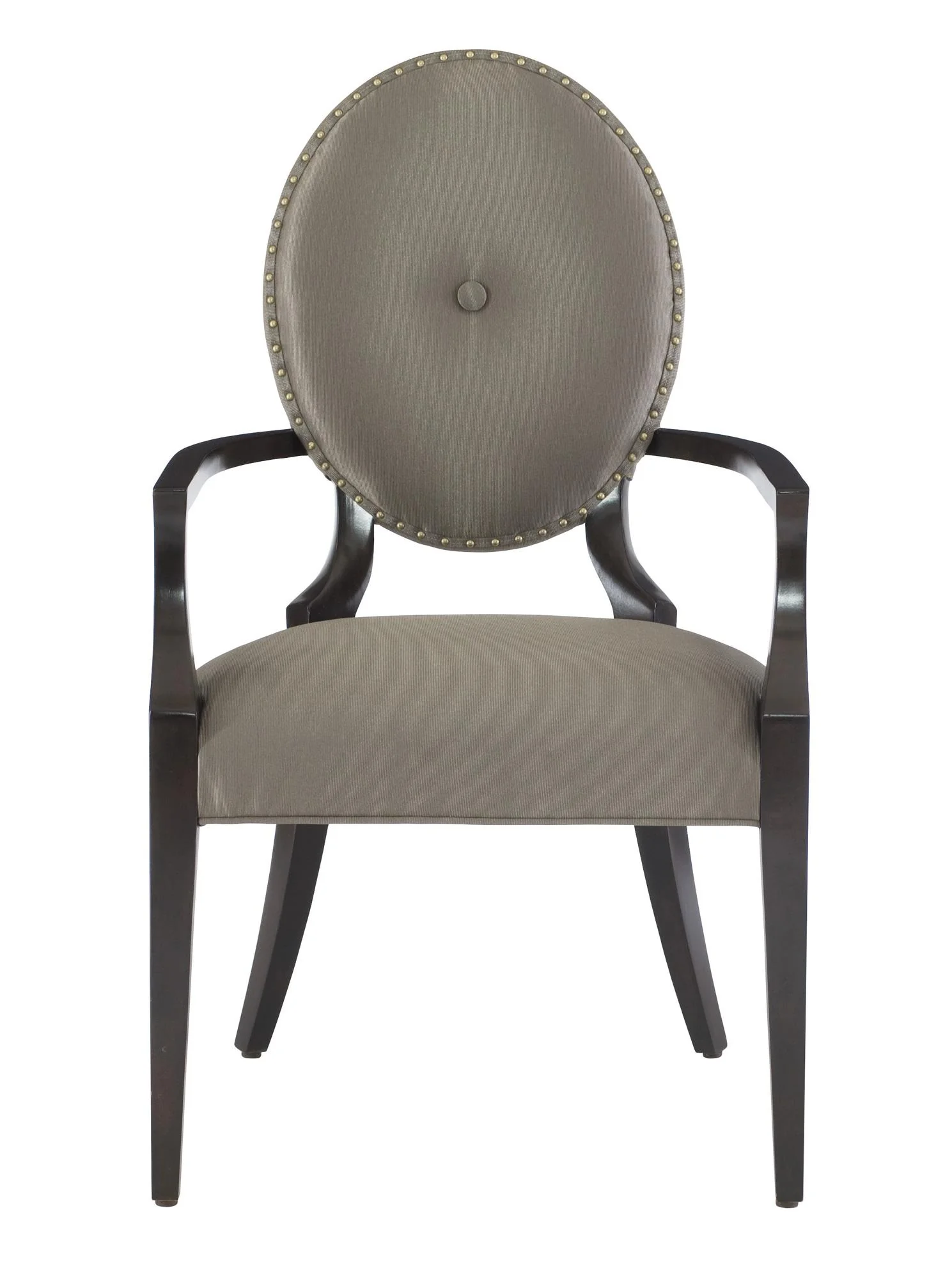 Bernhardt Jet Set Single Center Button Tufting Arm Chair in Caviar (Set of 2) 356-566