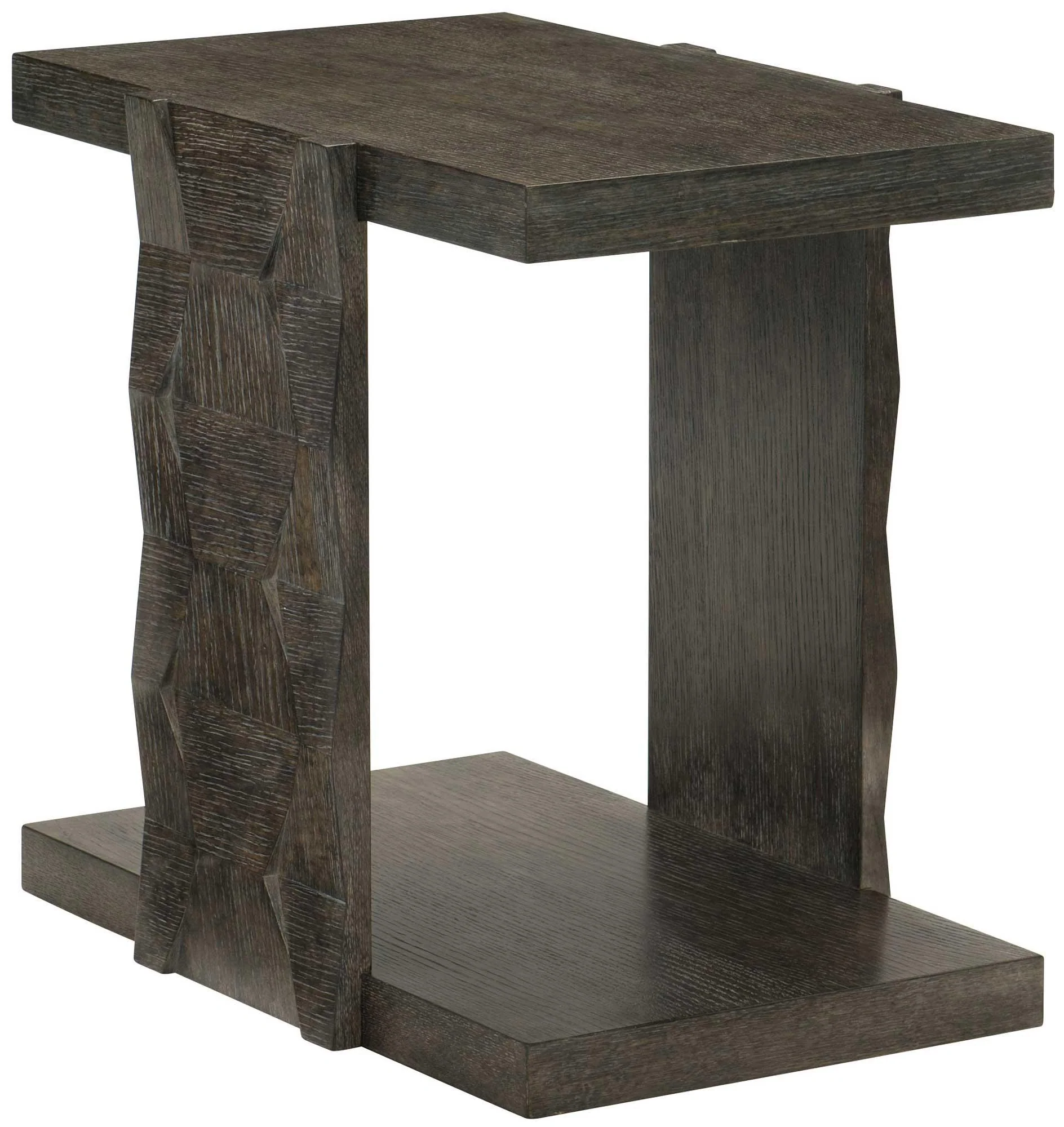 Bernhardt Linea End Table in Cerused Charcoal 384-121B