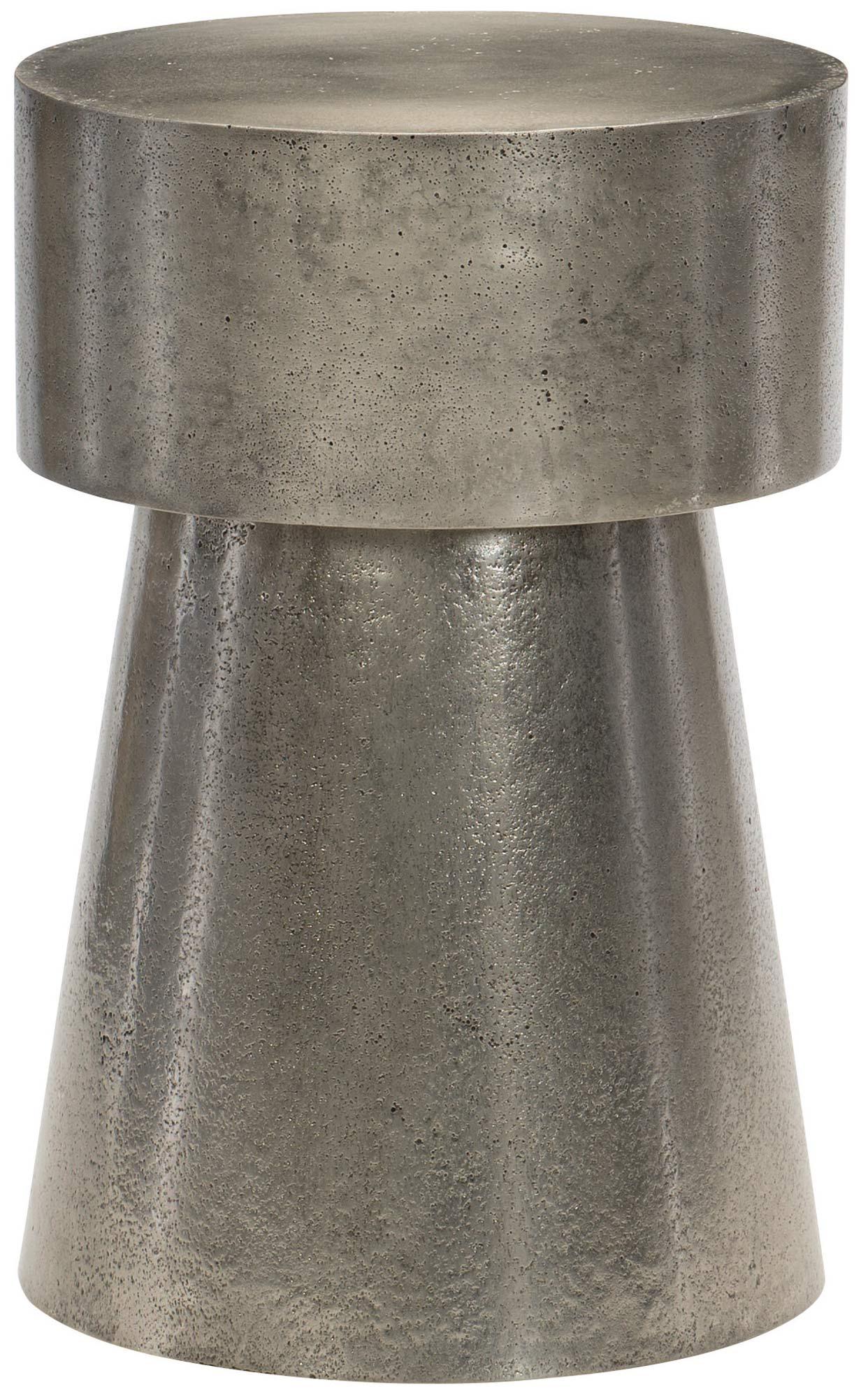 Bernhardt Linea Metal Round Chairside Table in Textured Graphite 384-122