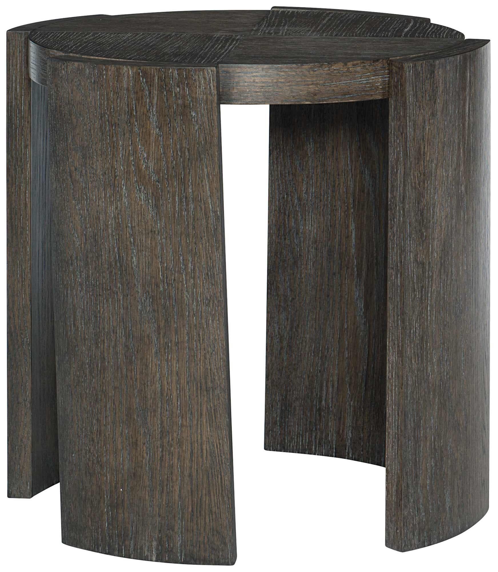 Bernhardt Linea Round Chairside Table in Cerused Charcoal 384-125B