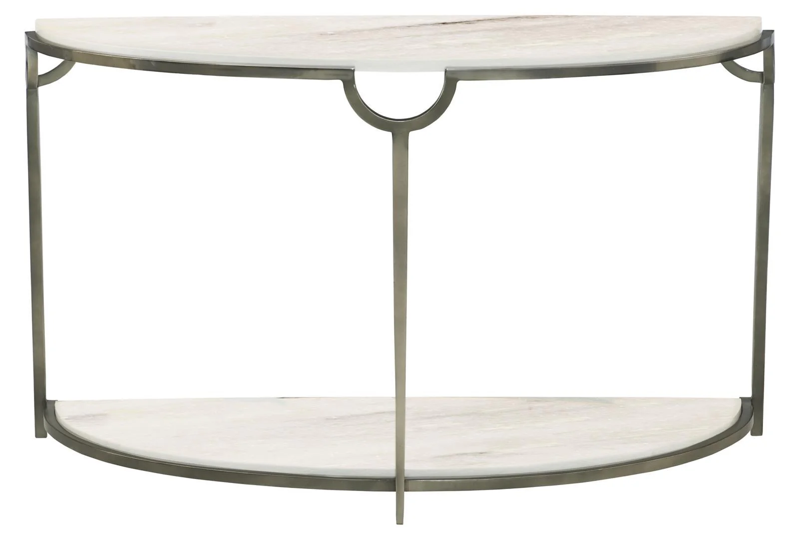 Bernhardt Morello Metal Demilune Console Table in Nickel 469-913